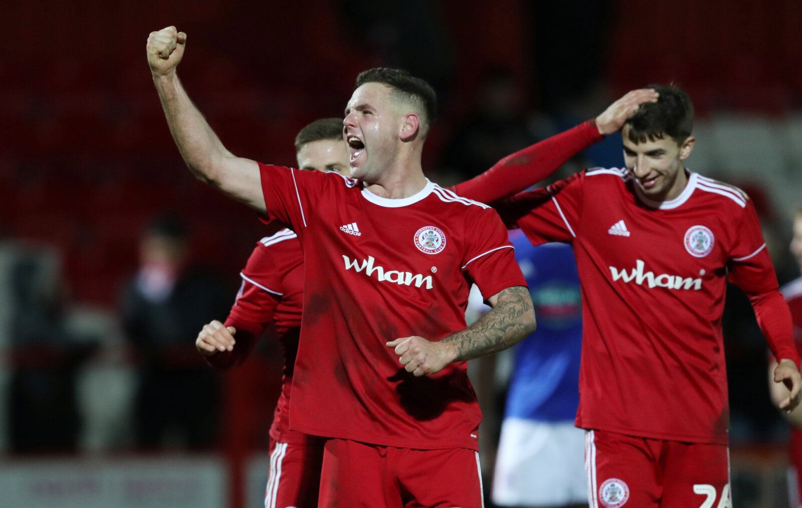 Soccer Football - FA Cup Third Round - Accrington Stanley v Ipswich Town - Wham Stadium, Accrington, Britain - January 5, 2019  Accrington Stanley's Billy Kee celebrates after the match with team mates           Action Images/John Clifton