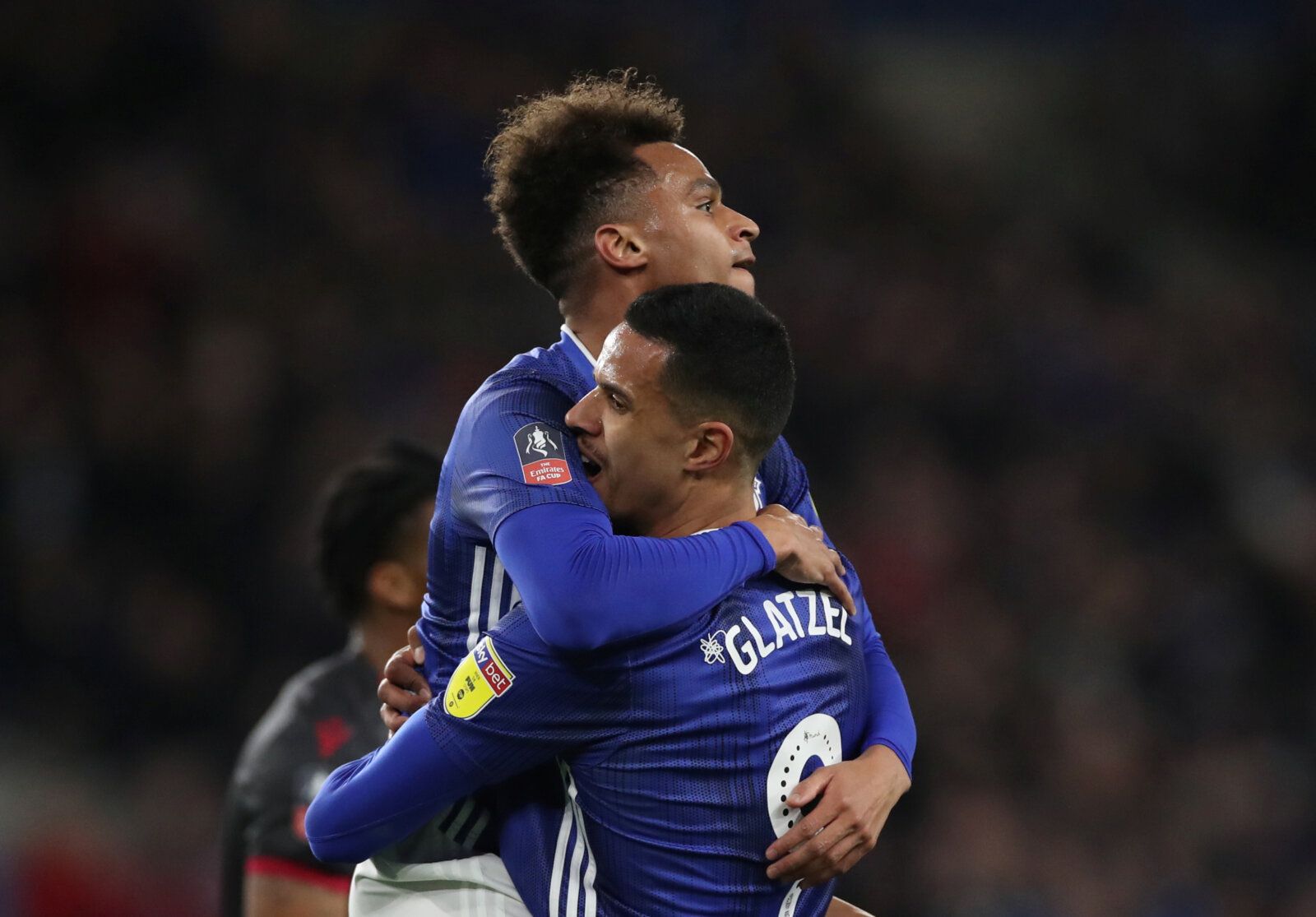 Soccer Football - FA Cup Fourth Round Replay - Cardiff City v Reading - Cardiff City Stadium, Cardiff, Wales, Britain - February 4, 2020  Cardiff City's Josh Murphy celebrates scoring their first goal with Robert Glatzel  Action Images/Peter Cziborra