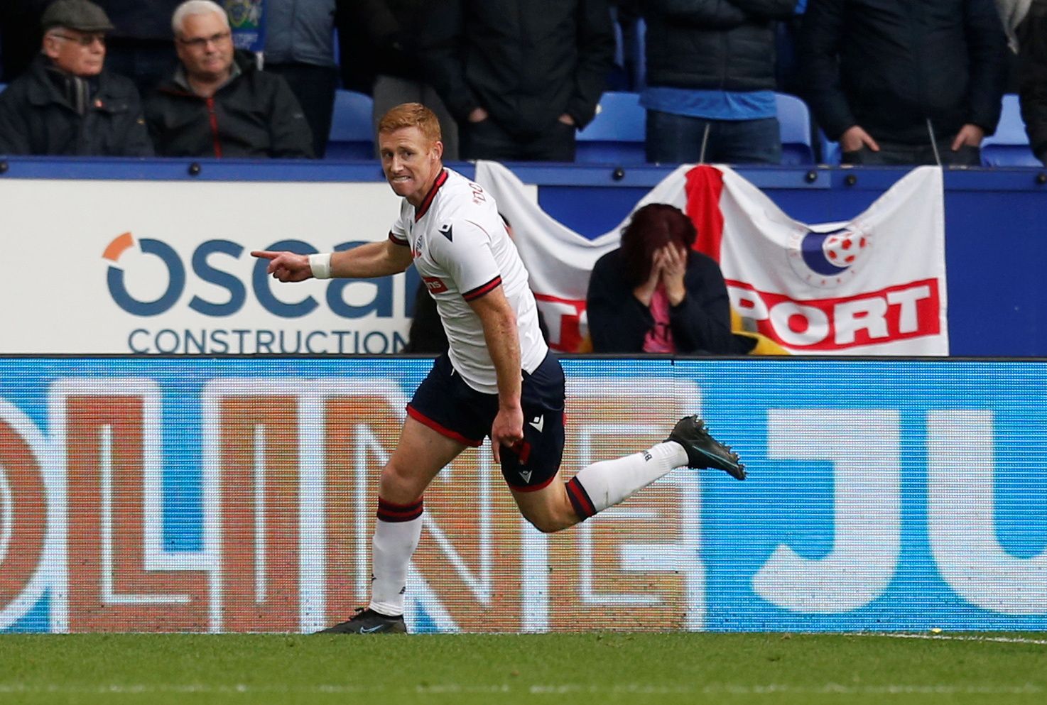 Soccer Football - FA Cup - First Round - Bolton Wanderers v Stockport County - University of Bolton Stadium, Bolton, Britain - November 7, 2021 Bolton Wanderers' Eoin Doyle celebrates scoring their first goal