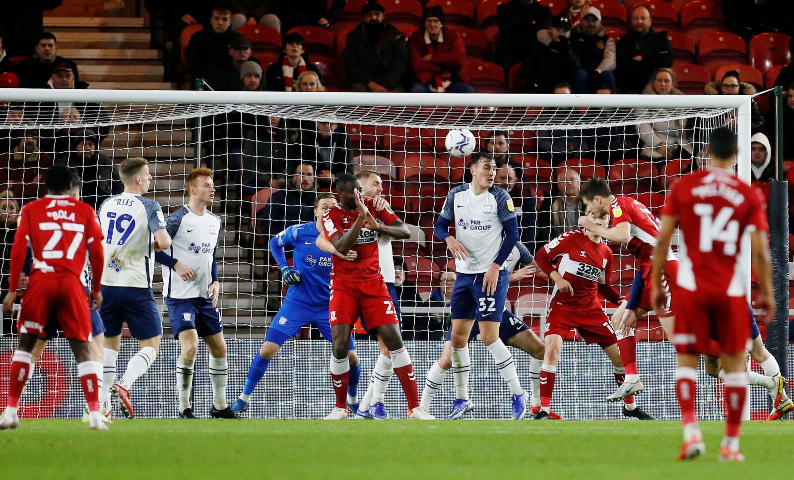Soccer Football - Championship - Middlesbrough v Preston North End - Riverside Stadium, Middlesbrough, Britain - November 23, 2021 Middlesbrough's Paddy McNair scores their first goal  Action Images/Craig Brough
