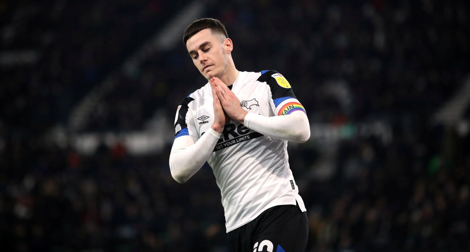 Soccer Football - Championship - Derby County v Queens Park Rangers - Pride Park, Derby, Britain - November 29, 2021 Derby County?s Tom Lawrence  reacts Action Images/Carl Recine