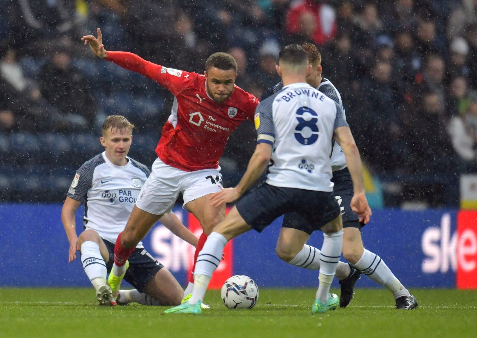 Soccer Football - Championship - Preston North End v Barnsley - Deepdale, Preston, Britain - December 11, 2021  Barnsley's Carlton Morris in action   Action Images/Paul Burrows  EDITORIAL USE ONLY. No use with unauthorized audio, video, data, fixture lists, club/league logos or 