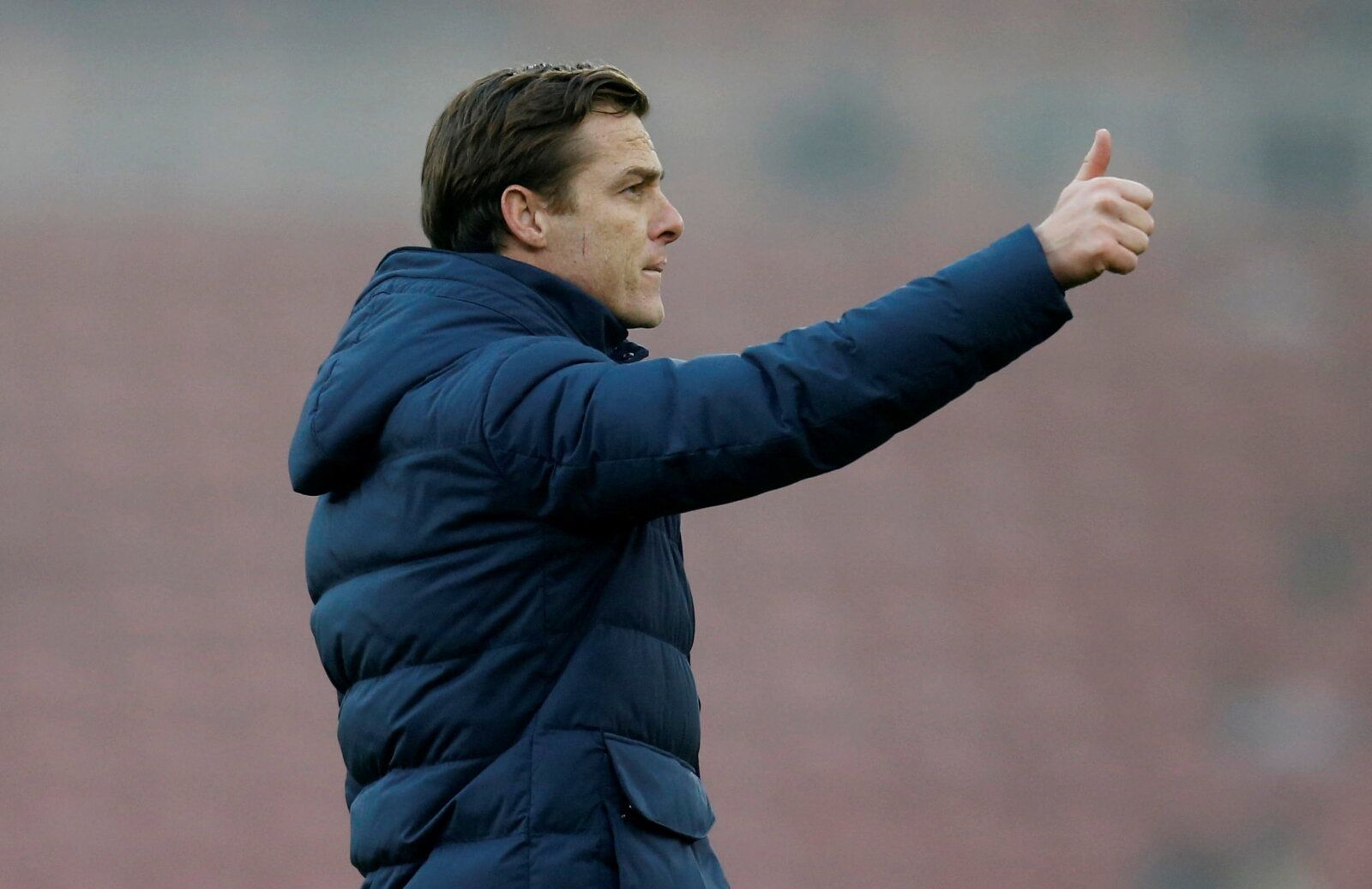 Soccer Football - Championship - Middlesbrough v AFC Bournemouth - Riverside Stadium, Middlesbrough, Britain - December 18, 2021 AFC Bournemouth manager Scott Parker applauds the fans after the match    Action Images/Ed Sykes  EDITORIAL USE ONLY. No use with unauthorized audio, video, data, fixture lists, club/league logos or 