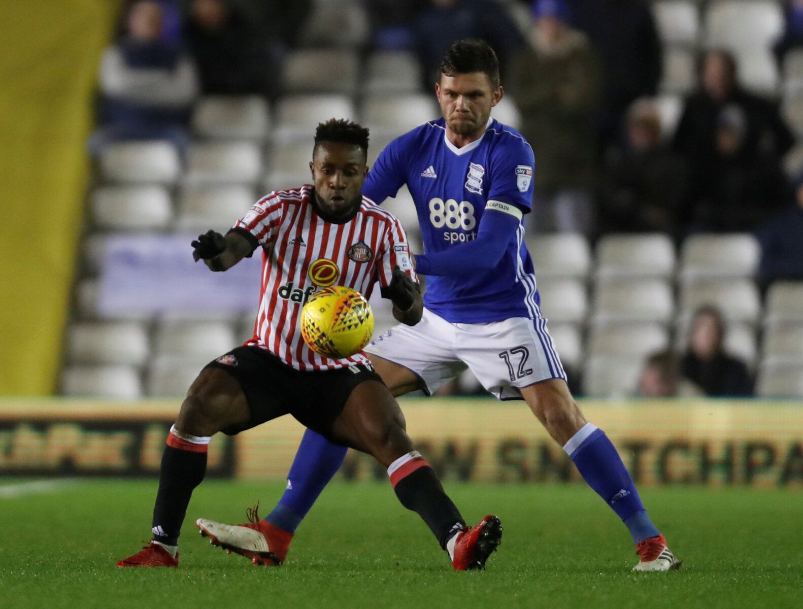 Soccer Football - Championship - Birmingham City vs Sunderland - St AndrewÕs, Birmingham, Britain - January 30, 2018  Birmingham's Harlee Dean in action with Sunderland's Kazenga Lualua  Action Images/Paul Childs  EDITORIAL USE ONLY. No use with unauthorized audio, video, data, fixture lists, club/league logos or 
