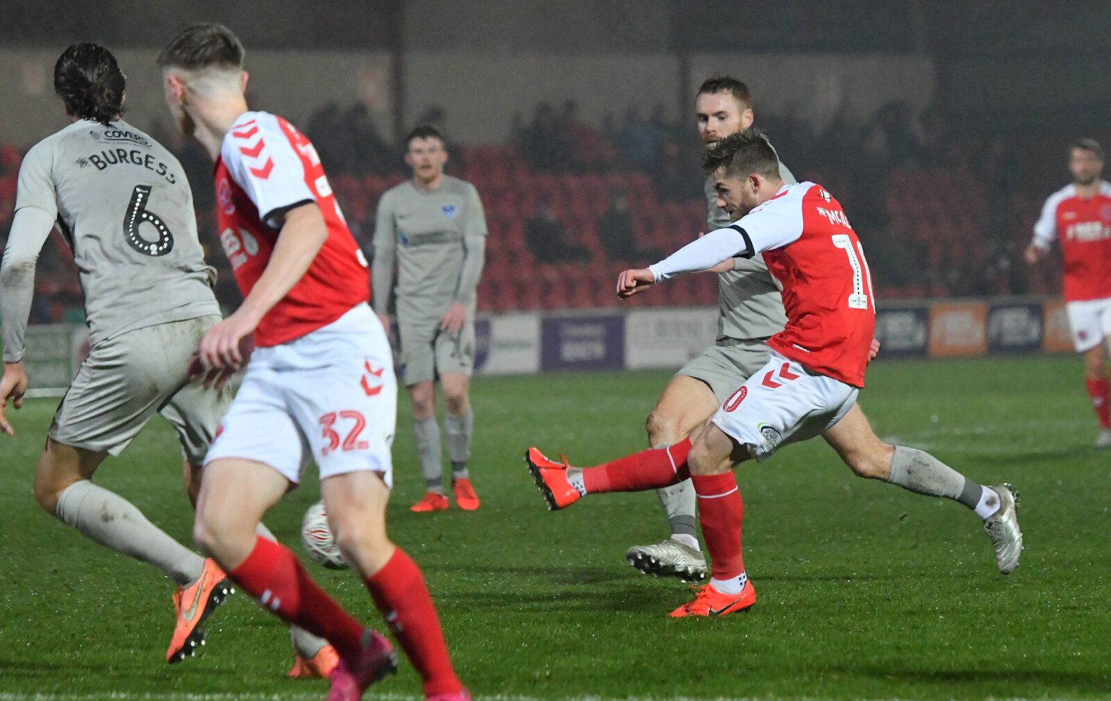 Soccer Football - FA Cup - Third Round - Fleetwood Town v Portsmouth - Highbury Stadium, Fleetwood, Britain - January 4, 2020   Fleetwood Town's Conor McAleny scores their first goal   Action Images/Paul Burrows