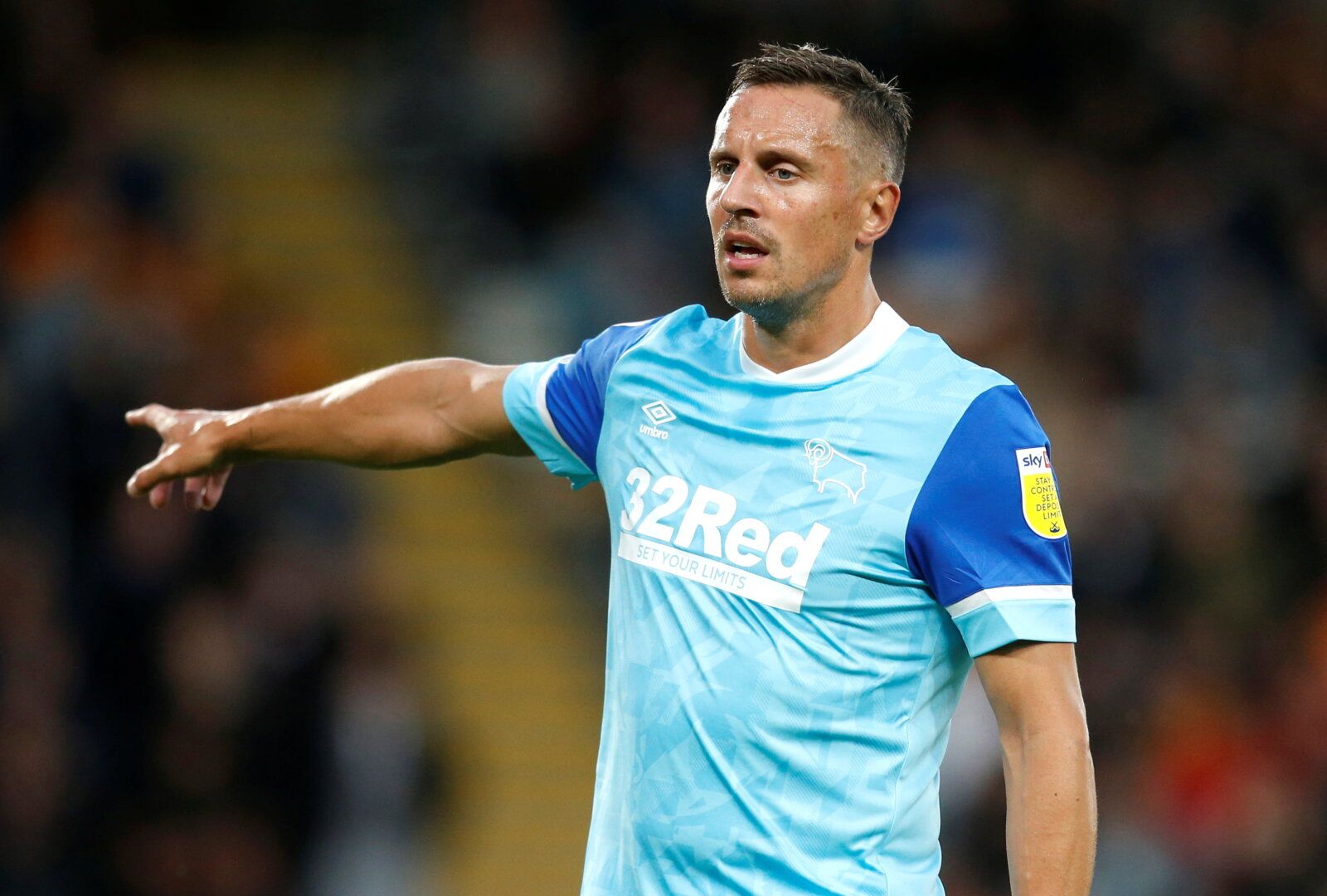 Soccer Football - Championship - Hull City v Derby County - KCOM Stadium, Hull, Britain - August 18, 2021  Derby County's Phil Jagielka  Action Images/Ed Sykes  EDITORIAL USE ONLY. No use with unauthorized audio, video, data, fixture lists, club/league logos or 