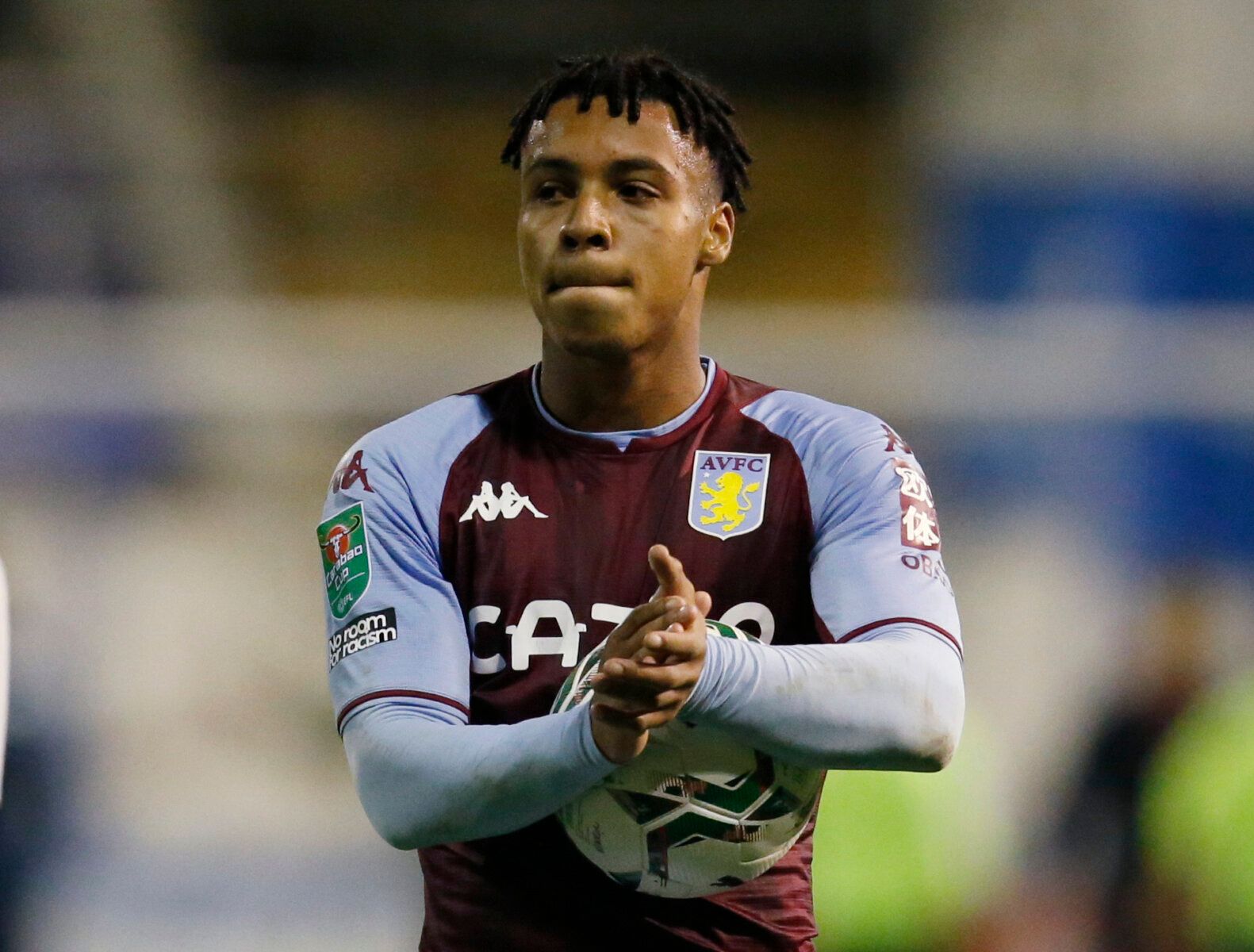 Soccer - England - Carabao Cup Second Round - Barrow v Aston Villa - Holker Street, Barrow-in-Furness, Britain - August 24, 2021 Aston Villa's Cameron Archer celebrates after the match after scoring a hat-trick Action Images via Reuters/Ed Sykes