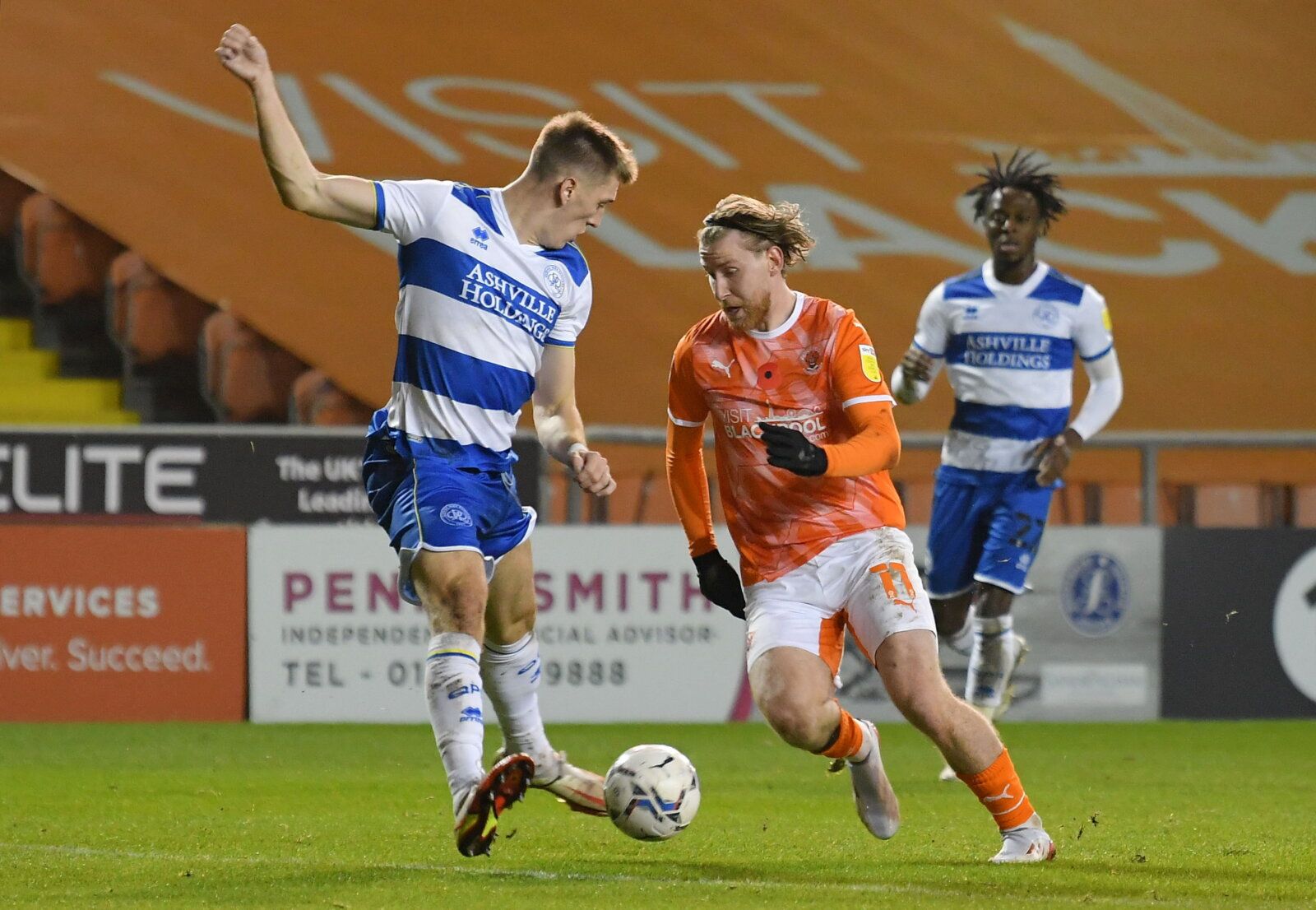 Soccer Football - Championship - Blackpool v Queens Park Rangers - Bloomfield Road, Blackpool, Britain - November 6, 2021 Blackpool's Josh Bowler in action  Action Images/Paul Burrows  EDITORIAL USE ONLY. No use with unauthorized audio, video, data, fixture lists, club/league logos or 