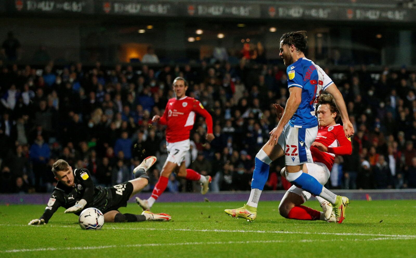 Soccer Football - Championship - Blackburn Rovers v Barnsley - Ewood Park, Blackburn, Britain - December 29, 2021 Blackburn Rovers' Ben Brereton Diaz shoots at goal   Action Images/Ed Sykes  EDITORIAL USE ONLY. No use with unauthorized audio, video, data, fixture lists, club/league logos or 