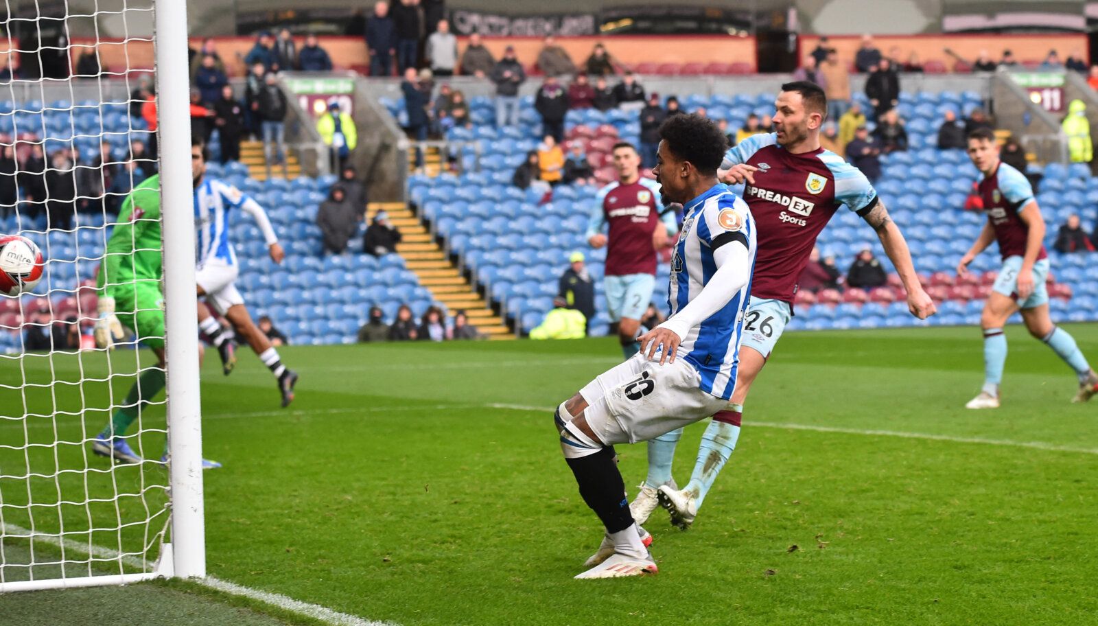 Soccer Football - FA Cup Third Round - Burnley v Huddersfield Town - Turf Moor, Burnley, Britain - January 8, 2022 Huddersfield Town's Josh Koroma scores their first goal REUTERS/Peter Powell