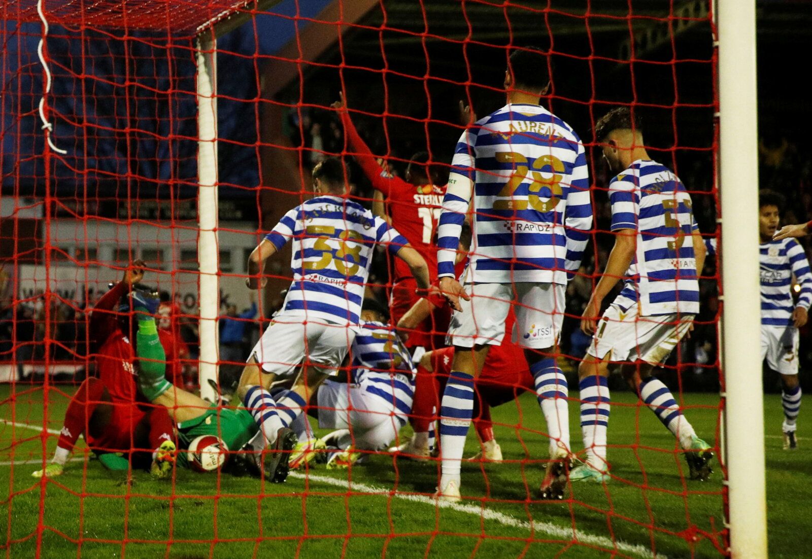 Soccer Football - FA Cup Third Round - Kidderminster Harriers v Reading - Aggborough Stadium, Kidderminster, Britain - January 8, 2022 Kidderminster Harriers' Amari Morgan Smith scores their second goal  Action Images/Andrew Boyers