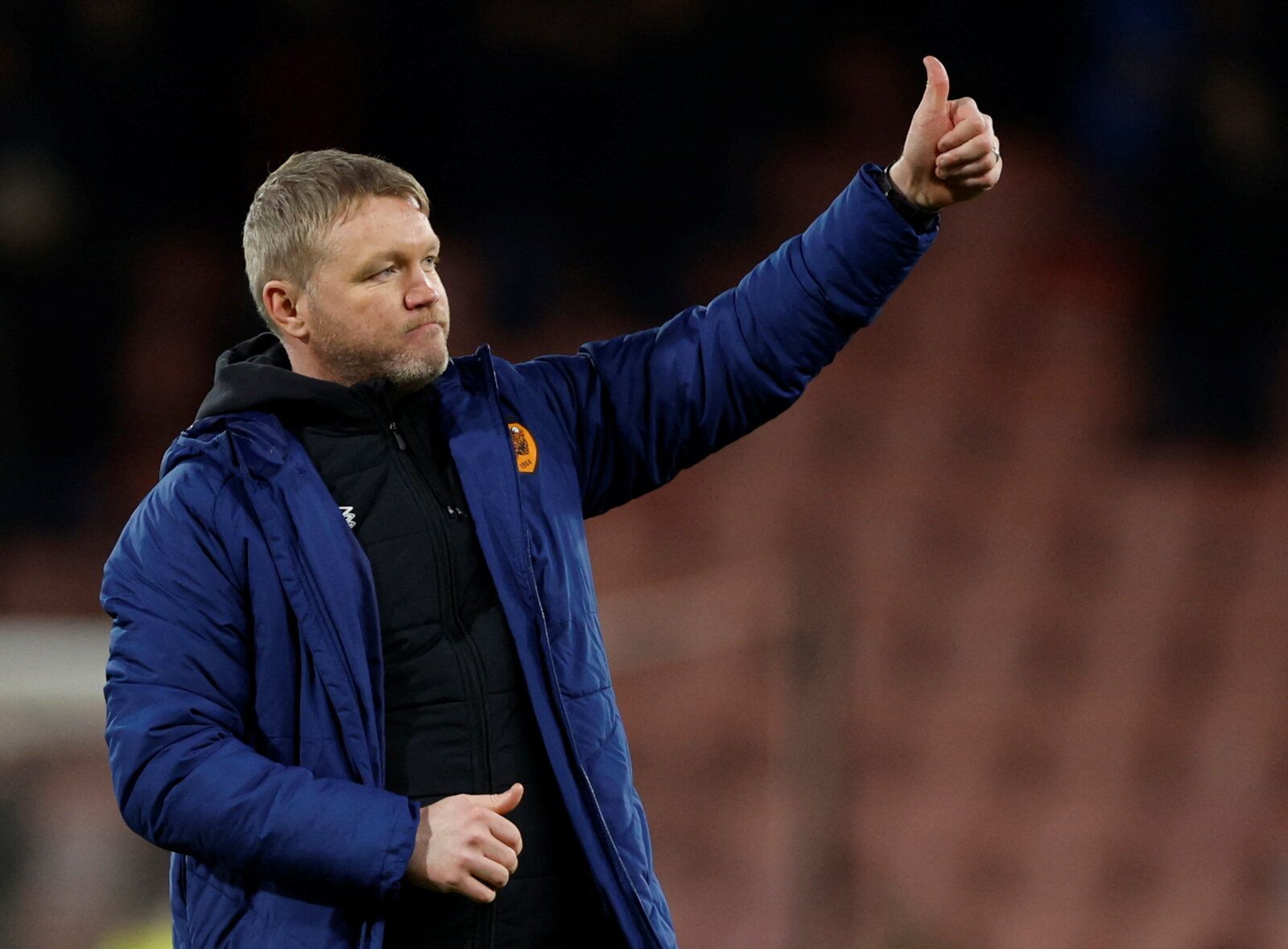 Soccer Football - Championship - AFC Bournemouth v Hull City - Vitality Stadium, Bournemouth, Britain - January 22, 2022 Hull City manager Grant McCann acknowledges fans after the match    Action Images/John Sibley  EDITORIAL USE ONLY. No use with unauthorized audio, video, data, fixture lists, club/league logos or 