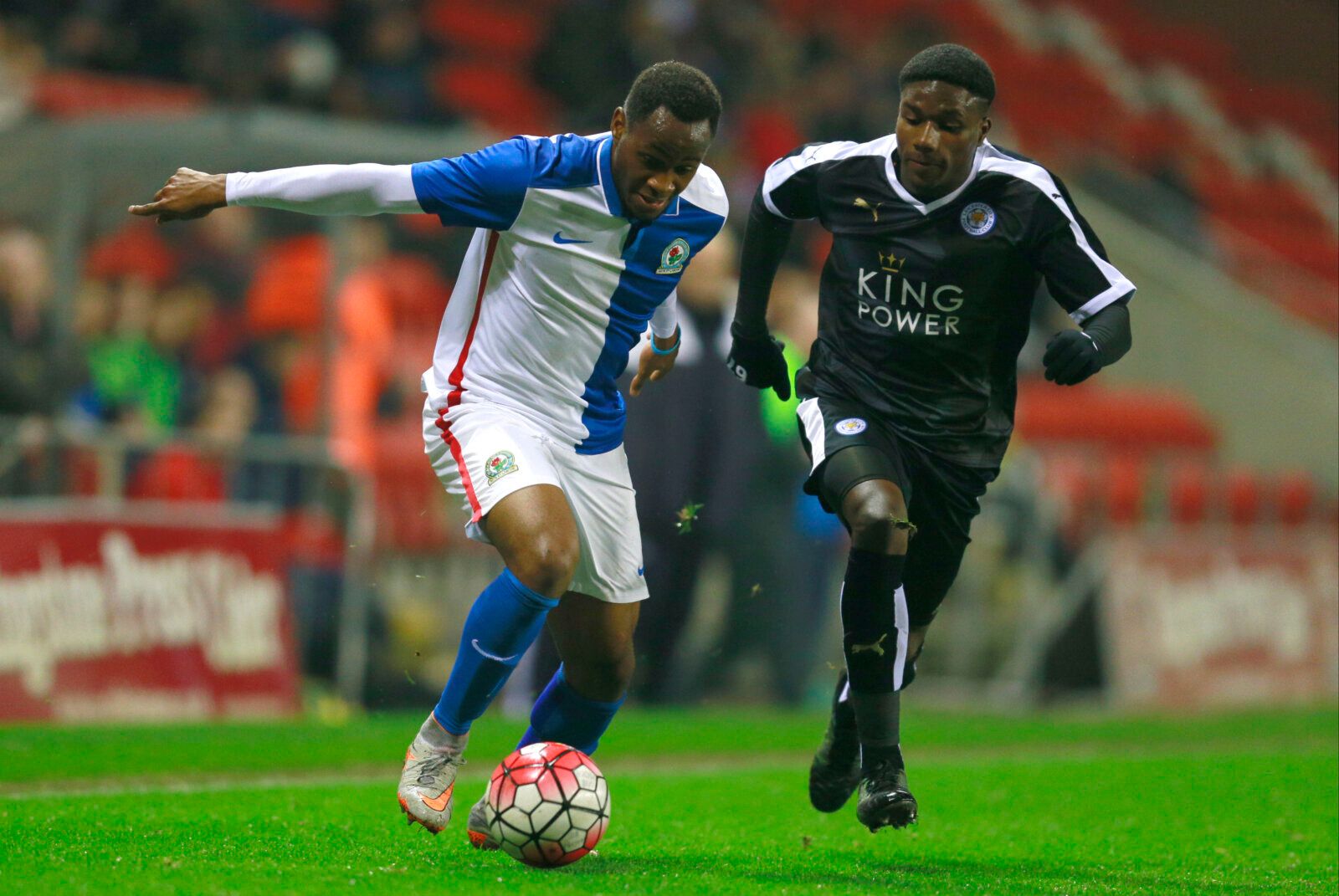 Football - Blackburn Rovers v Leicester City - FA Youth Cup Fourth Round - Leigh Sports Village - 11/1/16
Blackburn Rovers' Ryan Nyambe and Leicester City's Josh Felix Eppiah in action
Mandatory Credit: Action Images / Jason Cairnduff
Livepic
EDITORIAL USE ONLY.