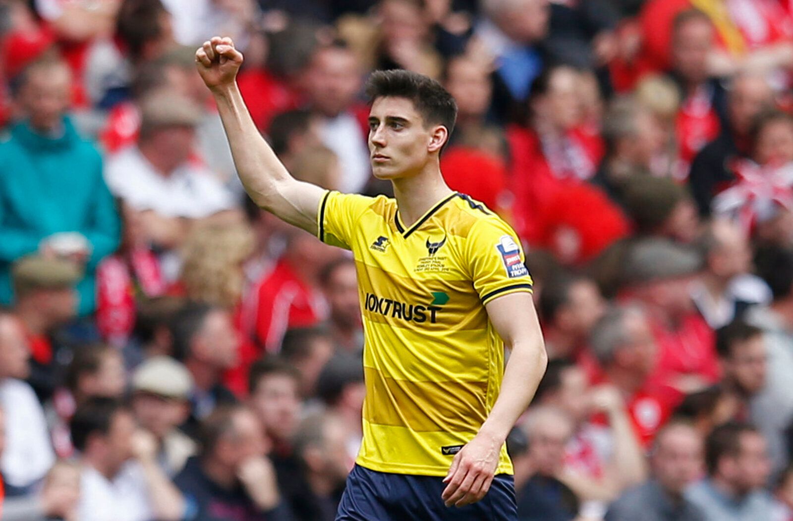 Football Soccer - Barnsley v Oxford United - Johnstone's Paint Trophy Final - Wembley Stadium - 3/4/16
Oxford's Callum O'Dowda celebrates scoring their first goal
Mandatory Credit: Action Images / Paul Childs
Livepic
EDITORIAL USE ONLY. No use with unauthorized audio, video, data, fixture lists, club/league logos or 