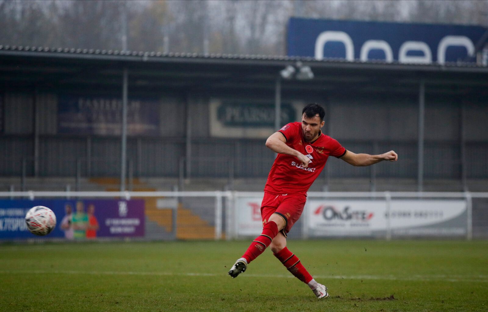 Soccer Football - FA Cup First Round - Eastleigh v Milton Keynes Dons - Silverlake Stadium, Eastleigh, Britain - November 8, 2020 Milton Keynes Dons' Scott Fraser scores the winning penalty during the shootout Action Images/Andrew Couldridge