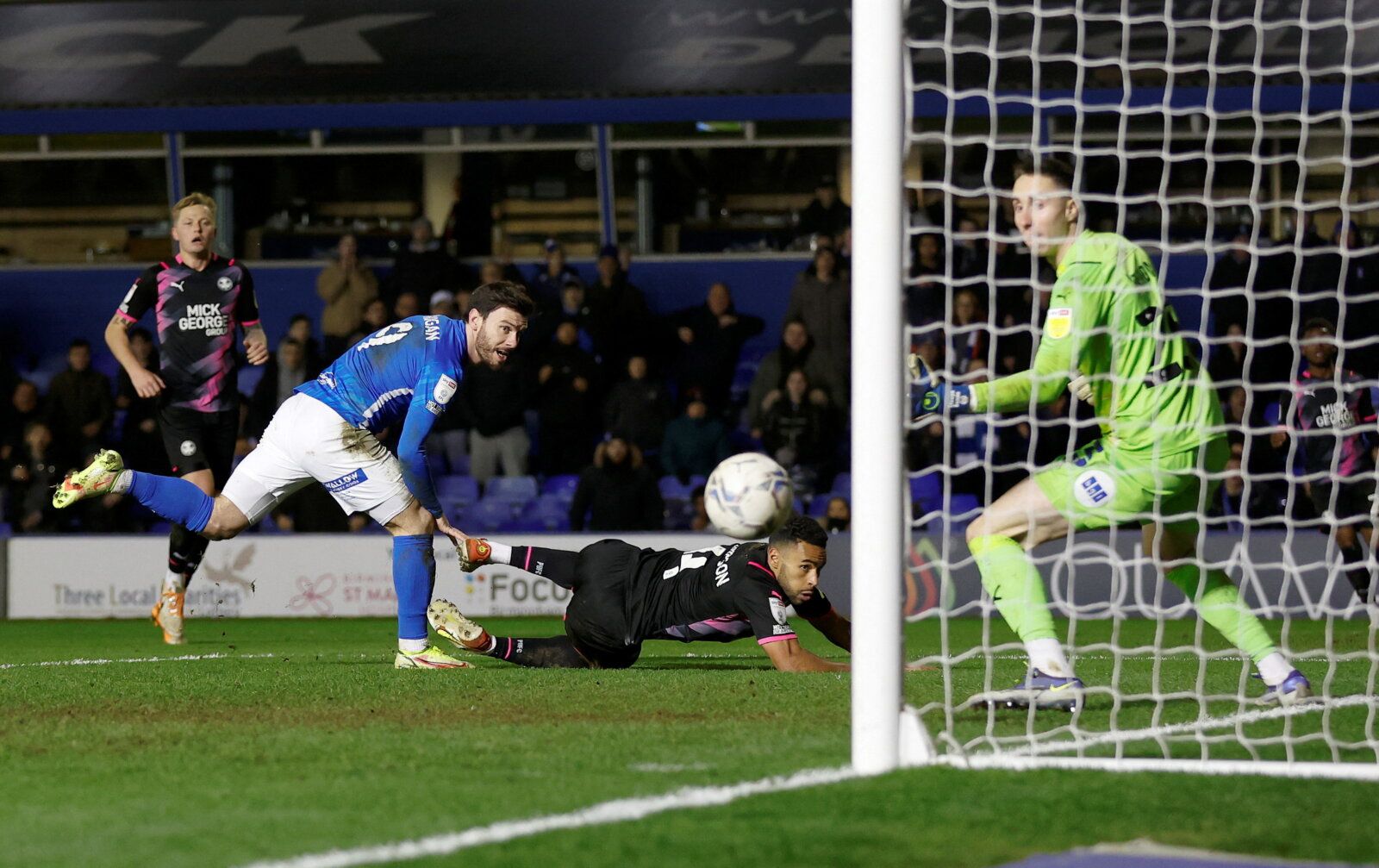 Soccer Football - Championship - Birmingham City v Peterborough United - St Andrew's, Birmingham, Britain - January 25, 2022 Birmingham City's Scott Hogan scores their second goal Action Images/Jason Cairnduff  EDITORIAL USE ONLY. No use with unauthorized audio, video, data, fixture lists, club/league logos or 