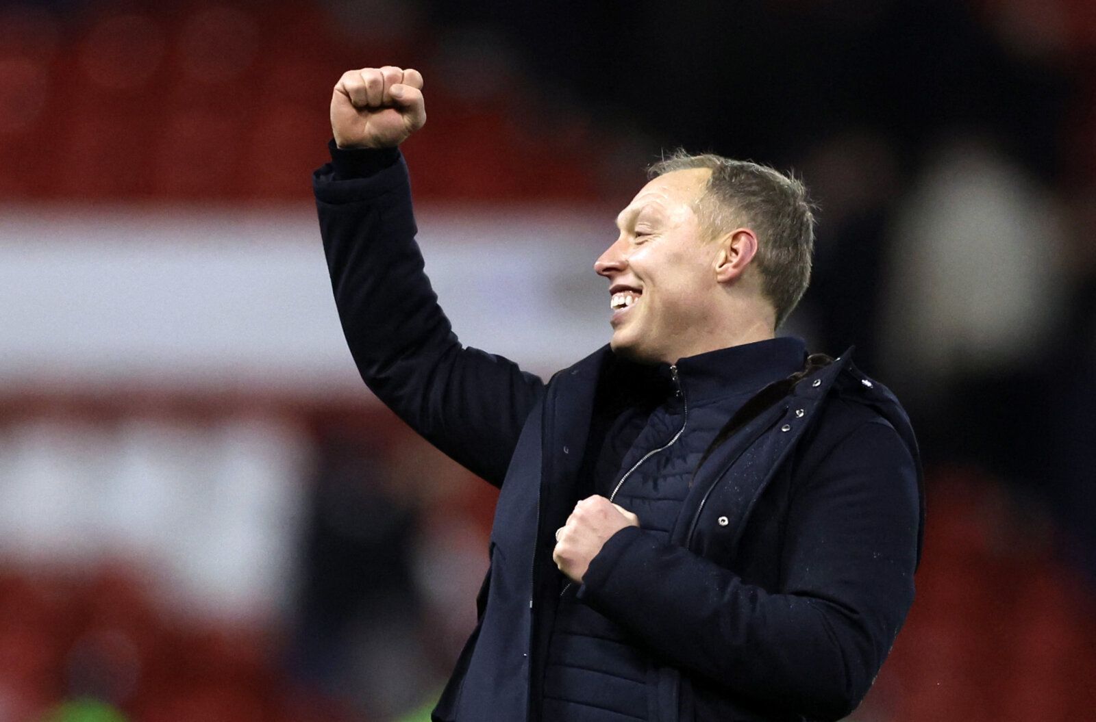 Soccer Football - FA Cup - Fourth Round - Nottingham Forest v Leicester City - The City Ground, Nottingham, Britain - February 6, 2022 Nottingham Forest manager Steve Cooper celebrates after the match Action Images via Reuters/Carl Recine