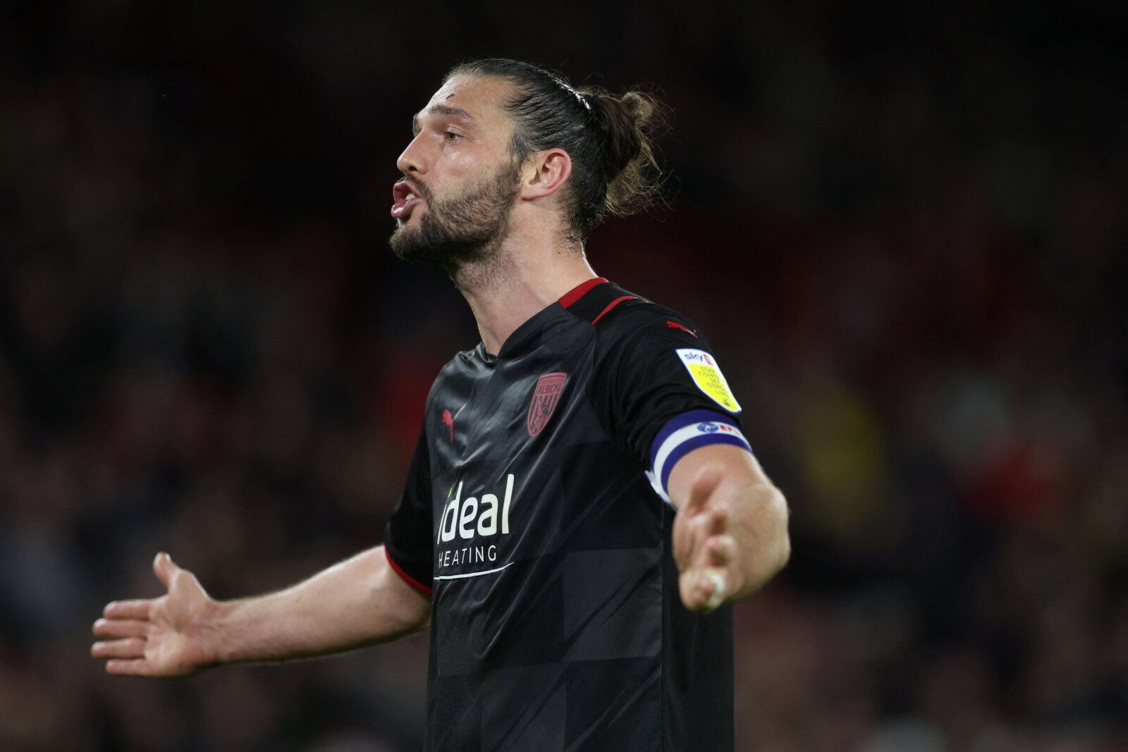 Soccer Football - Championship - Sheffield United v West Bromwich Albion - Bramall Lane, Sheffield, Britain - February 9, 2022  West Bromwich's Andy Carroll reacts  Action Images/Lee Smith  EDITORIAL USE ONLY. No use with unauthorized audio, video, data, fixture lists, club/league logos or 