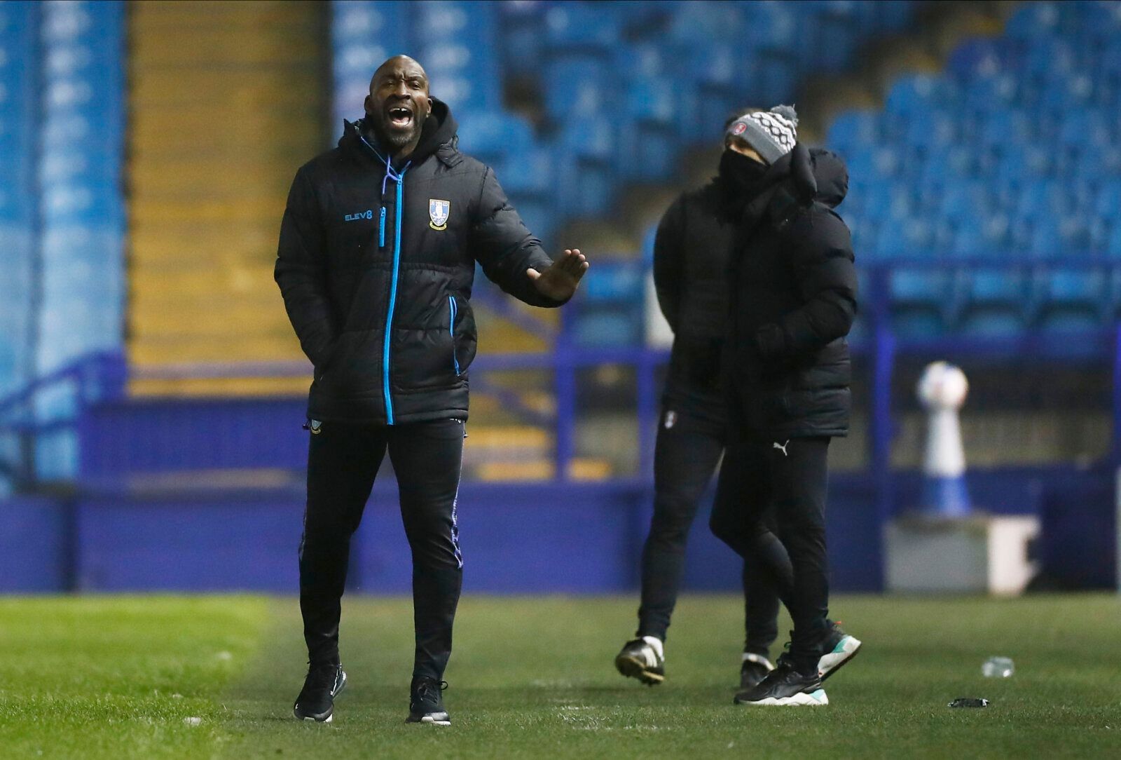 Soccer Football - Championship - Sheffield Wednesday v Rotherham United - Hillsborough, Sheffield, Britain - March 3, 2021   Sheffield Wednesday manager Darren Moore reacts Action Images/Jason Cairnduff EDITORIAL USE ONLY. No use with unauthorized audio, video, data, fixture lists, club/league logos or 'live' services. Online in-match use limited to 75 images, no video emulation. No use in betting, games or single club /league/player publications.  Please contact your account representative for 