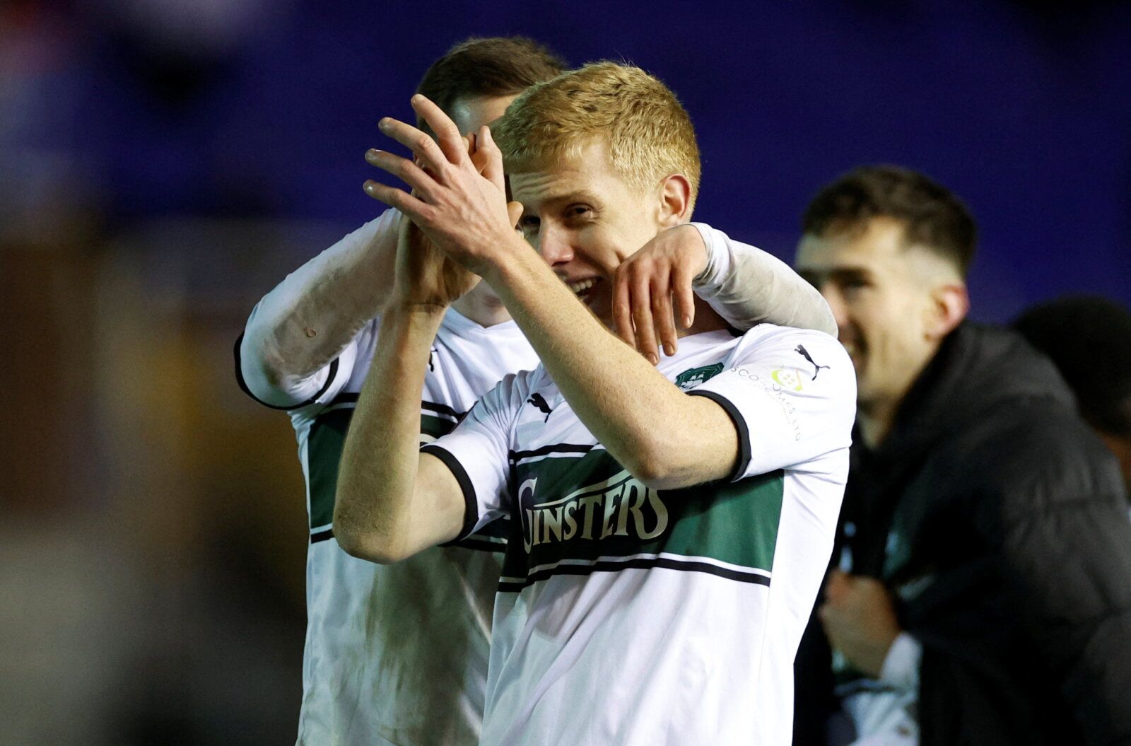Soccer Football - FA Cup Third Round - Birmingham City v Plymouth Argyle - St Andrew's, Birmingham, Britain - January 8, 2022 Plymouth Argyle's Ryan Law celebrates after the match Action Images/John Sibley