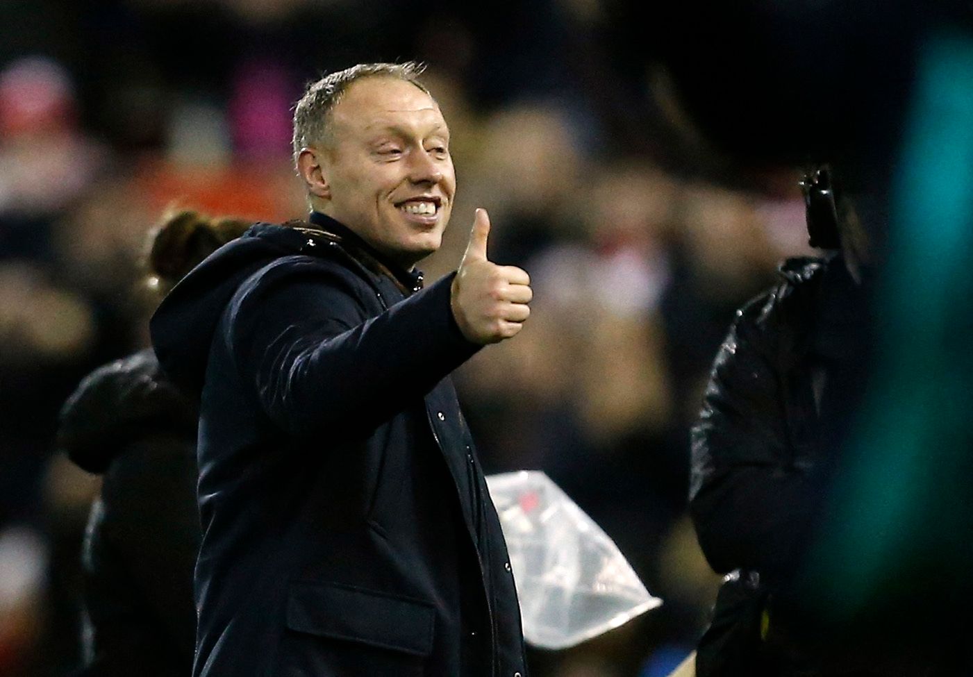 Soccer Football - FA Cup - Fourth Round - Nottingham Forest v Leicester City - The City Ground, Nottingham, Britain - February 6, 2022 Nottingham Forest manager Steve Cooper celebrates after the match REUTERS/Craig Brough