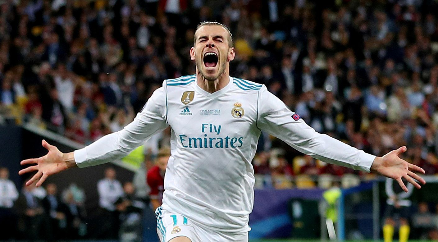 FILE PHOTO: Soccer Football - Champions League Final - Real Madrid v Liverpool - NSC Olympic Stadium, Kiev, Ukraine - May 26, 2018   Real Madrid's Gareth Bale celebrates scoring their second goal    REUTERS/Hannah McKay/File Photo