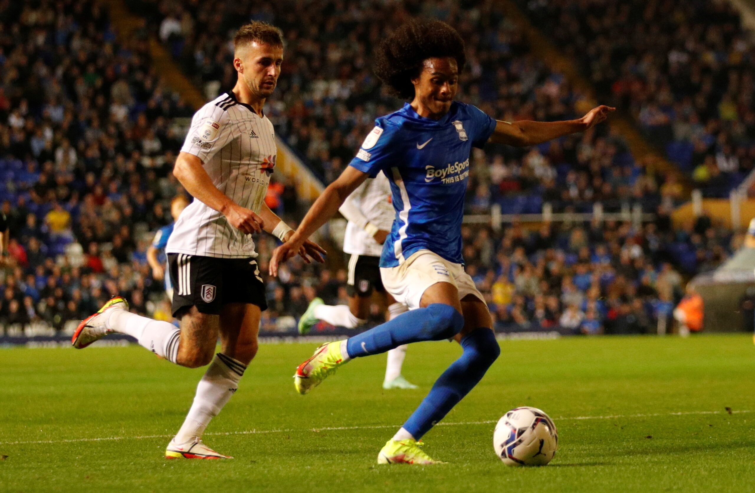 Soccer Football - Championship - Birmingham City v Fulham - St Andrew's, Birmingham, Britain - September 15, 2021  Birmingham City's Tahith Chong in action Action Images/Andrew Boyers  EDITORIAL USE ONLY. No use with unauthorized audio, video, data, fixture lists, club/league logos or 