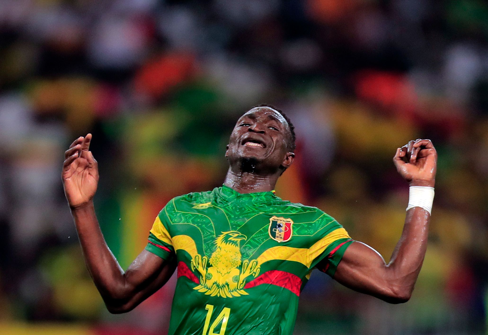 Soccer Football - Africa Cup of Nations - Group F - Mali v Mauritania - Stade de Japoma, Douala, Cameroon - January 20, 2022 Mali's Adama Traore reacts REUTERS/Thaier Al-Sudani