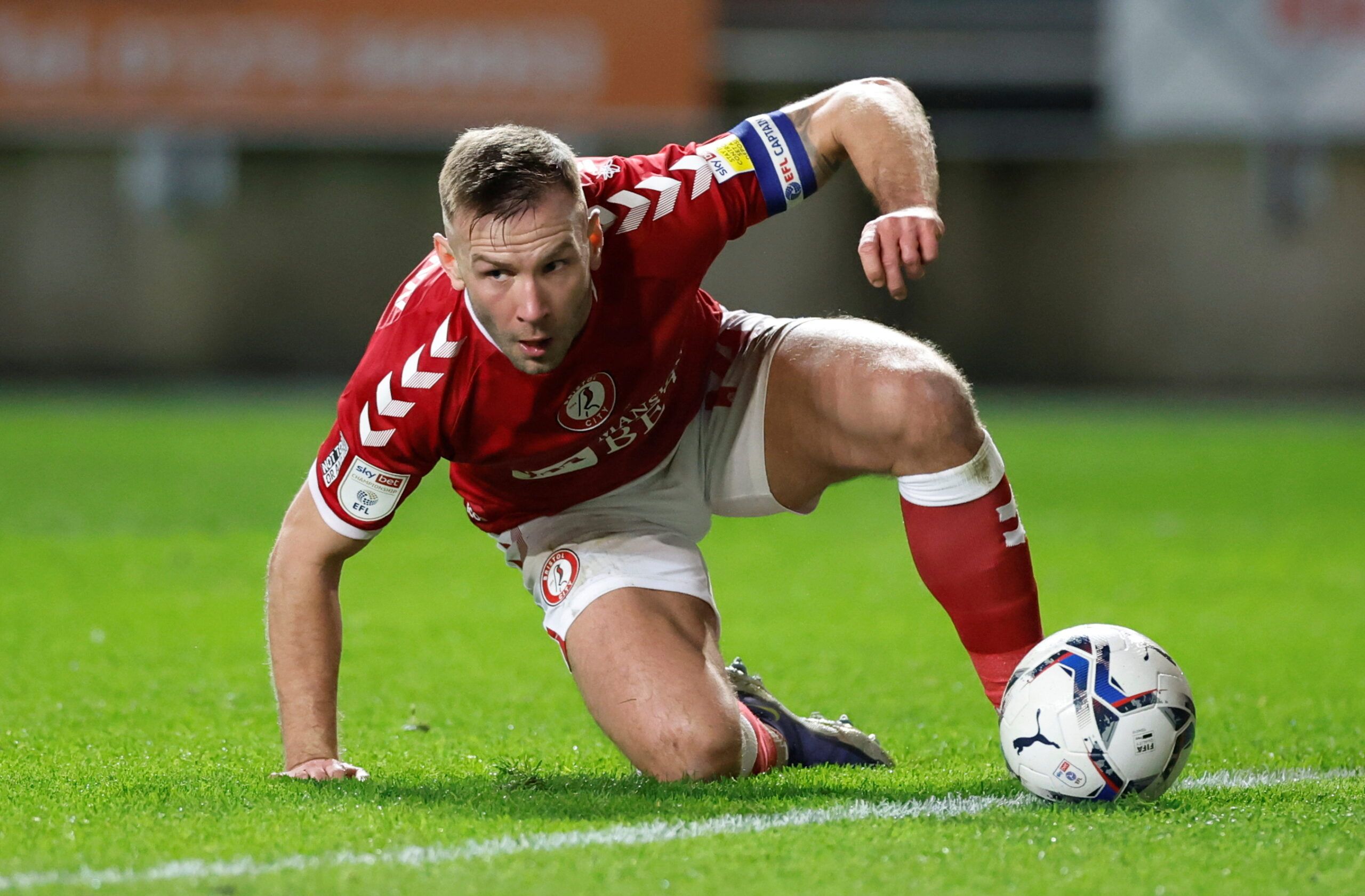 Soccer Football - Championship - Bristol City v Reading - Ashton Gate Stadium, Bristol, Britain - February 9, 2022  Bristol City?s Andreas Weimann in action   Action Images/Peter Cziborra  EDITORIAL USE ONLY. No use with unauthorized audio, video, data, fixture lists, club/league logos or 