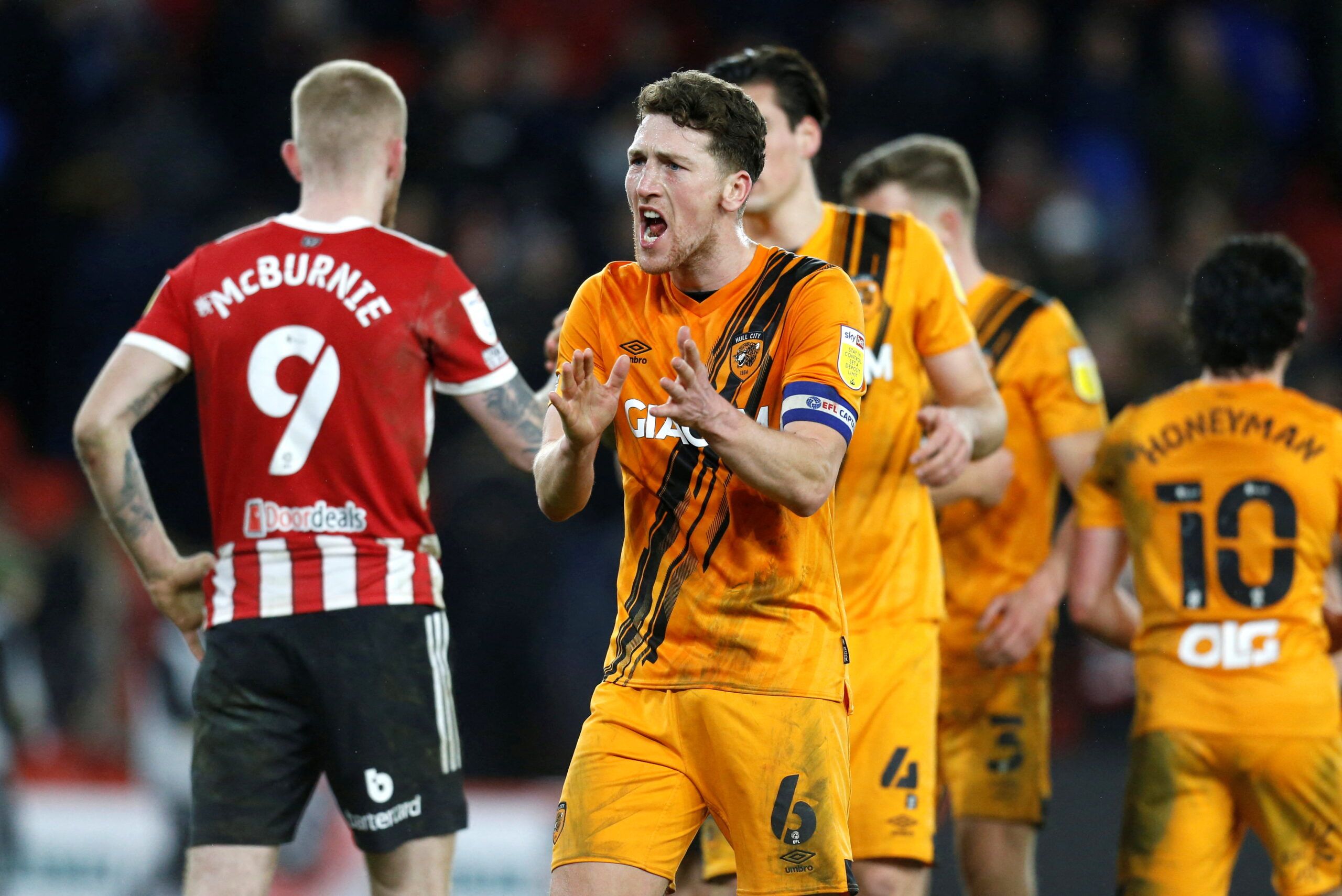 Soccer Football - Championship - Sheffield United v Hull City - Bramall Lane, Sheffield, Britain - February 15, 2022 Hull City's Richie Smallwood reacts after the match Action Images/Ed Sykes  EDITORIAL USE ONLY. No use with unauthorized audio, video, data, fixture lists, club/league logos or 