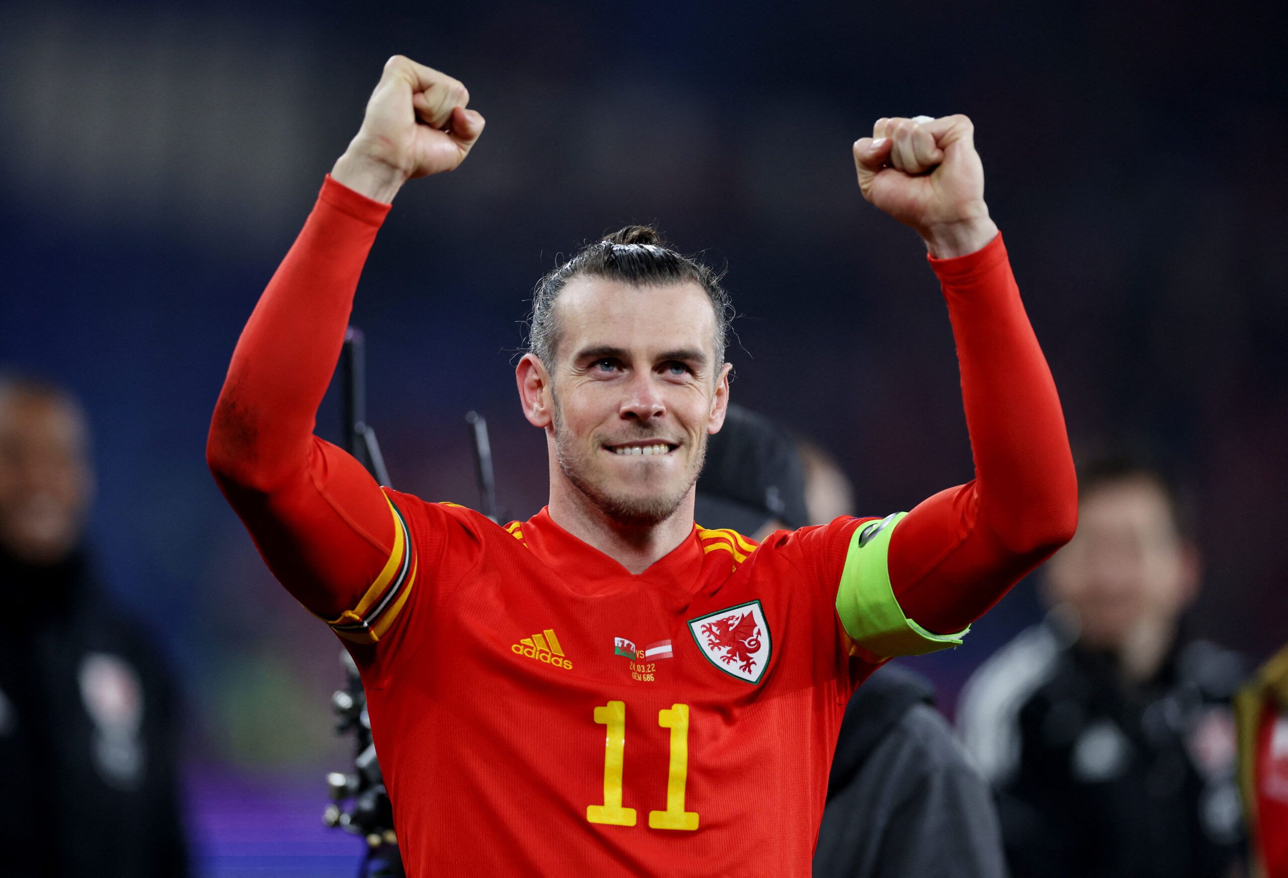 Soccer Football - World Cup - UEFA Qualifiers - Play-Off Semi Final - Wales v Austria - Cardiff City Stadium, Cardiff, Wales, Britain - March 24, 2022  Wales' Gareth Bale celebrates after the match Action Images via Reuters/Matthew Childs