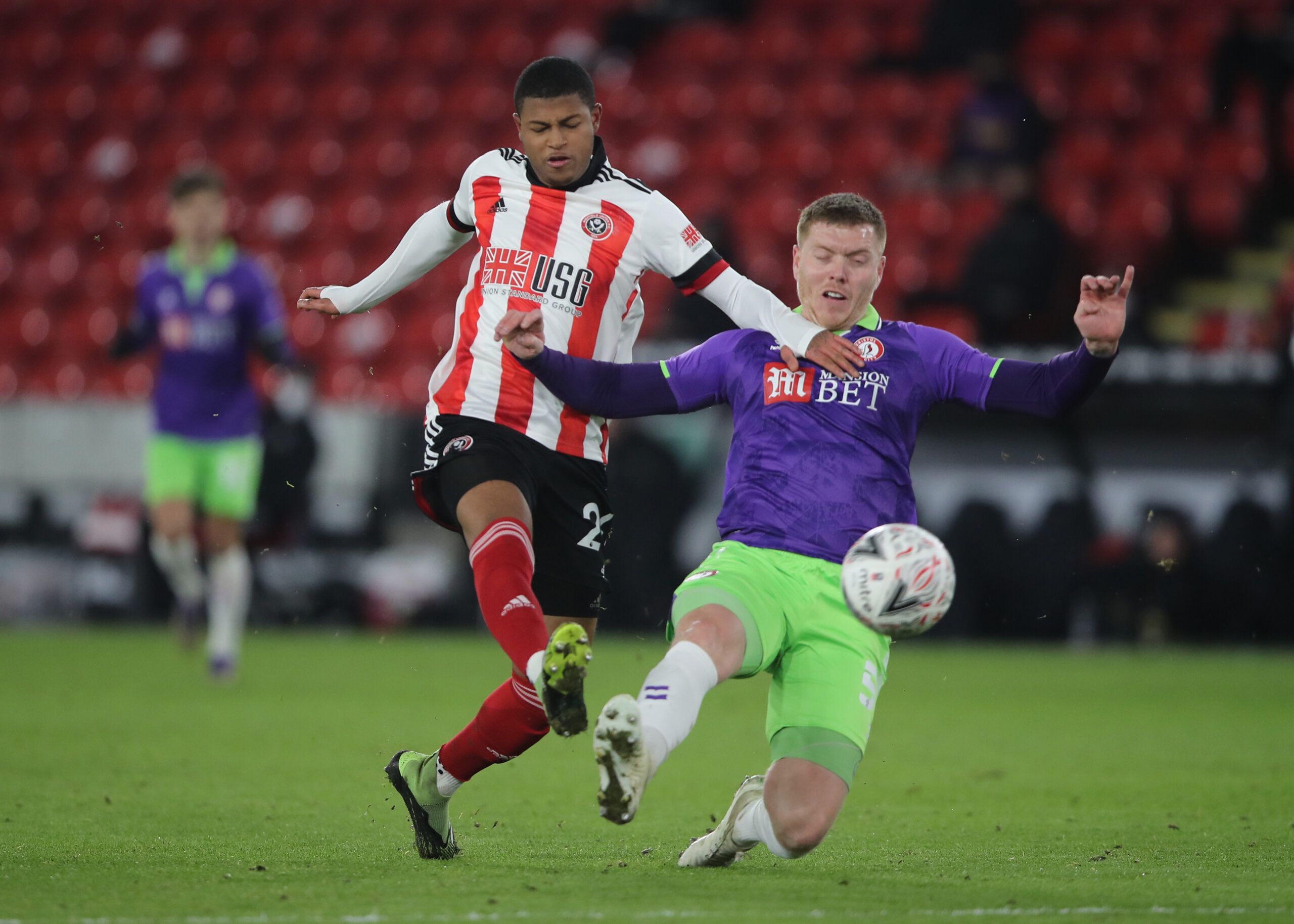 Soccer Football -  FA Cup - Fifth Round - Sheffield United v Bristol City  - Bramall Lane, Sheffield, Britain - February 10, 2021 Sheffield United's Rhian Brewster in action with Bristol City's Alfie Mawson Action Images via Reuters/Molly Darlington