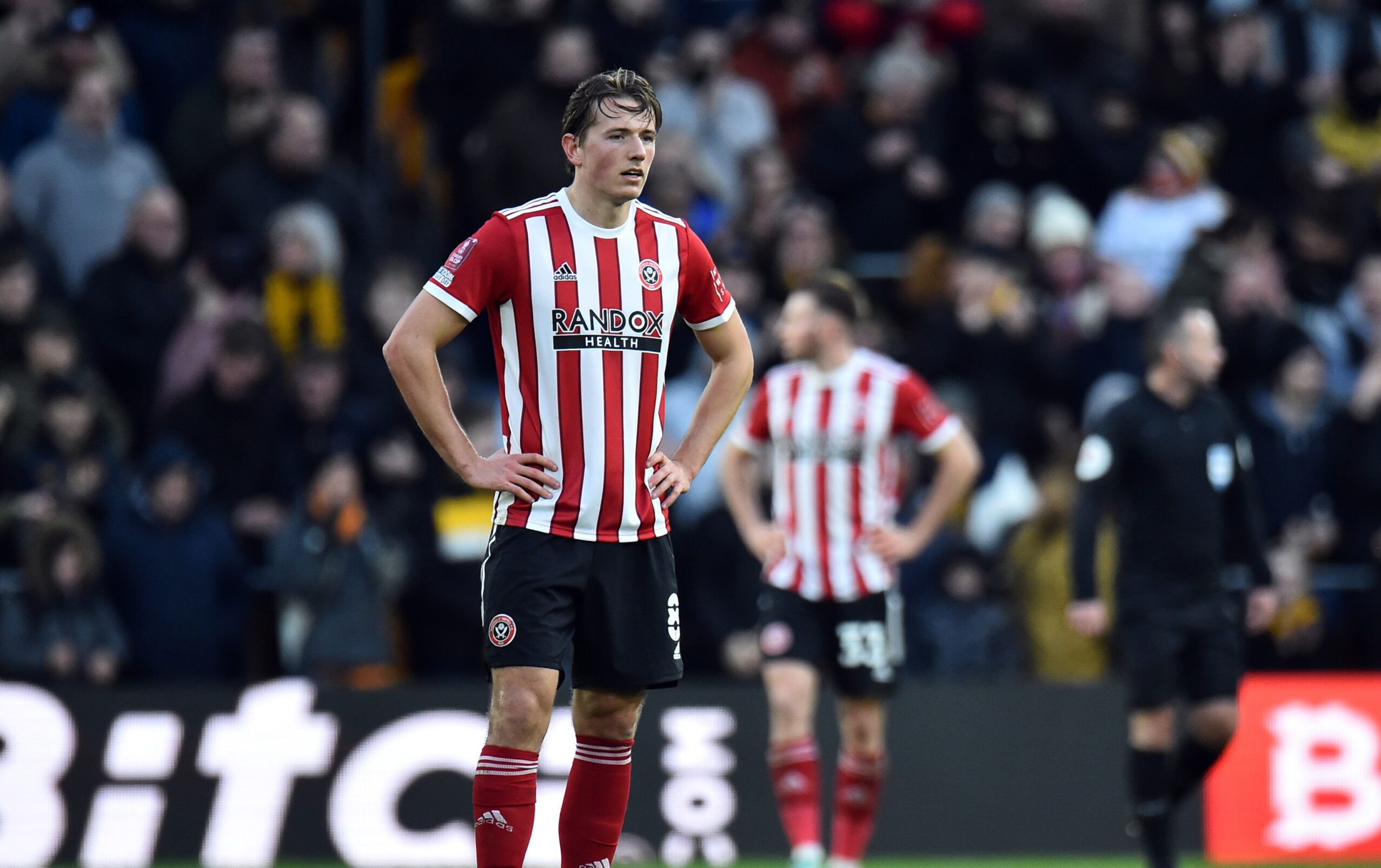 Soccer Football - FA Cup Third Round - Wolverhampton Wanderers v Sheffield United - Molineux Stadium, Wolverhampton, Britain - January 9, 2022 Sheffield United's Sander Berge looks dejected after Wolverhampton Wanderers' Nelson Semedo scores their second goal REUTERS/Peter Powell