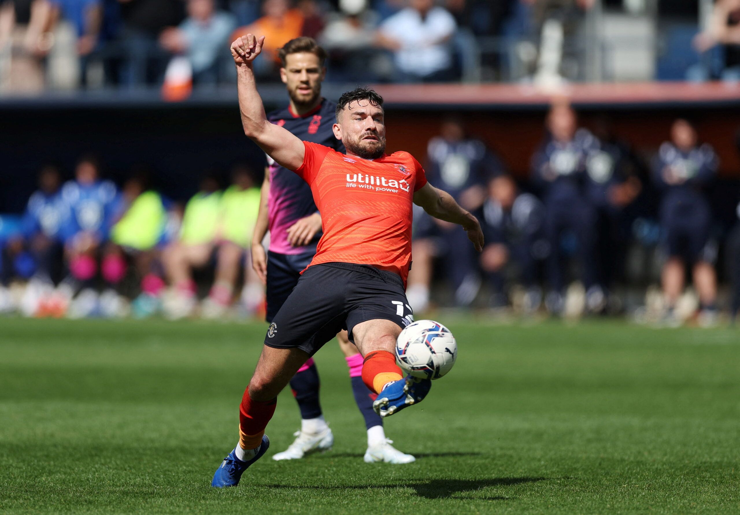 Soccer Football - Championship - Luton Town v Nottingham Forest - Kenilworth Road, Luton, Britain - April 15, 2022 Luton Town's Robert Snodgrass in action   Action Images/Matthew Childs  EDITORIAL USE ONLY. No use with unauthorized audio, video, data, fixture lists, club/league logos or 