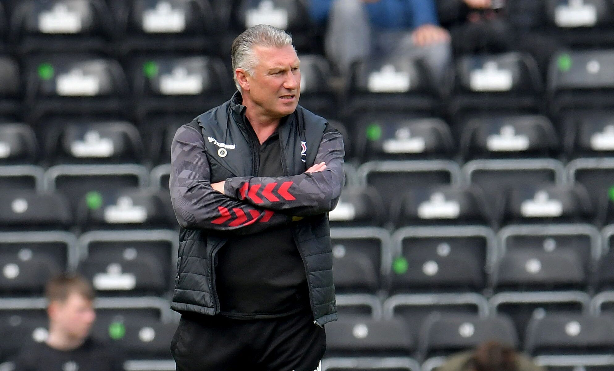Soccer Football - Championship - Derby County v Bristol City - Pride Park, Derby, Britain - April 23, 2022 Bristol City manager Nigel Pearson before the match   Action Images/Paul Burrows  EDITORIAL USE ONLY. No use with unauthorized audio, video, data, fixture lists, club/league logos or 