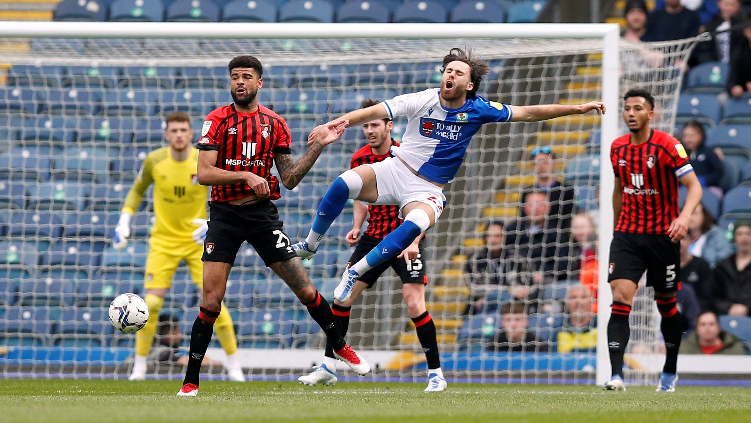 Soccer Football - Championship - Blackburn Rovers v AFC Bournemouth - Ewood Park, Blackburn, Britain - April 30, 2022  AFC Bournemouth's Philip Billing in action with Blackburn Rovers' Ben Brereton Diaz  Action Images/Craig Brough  EDITORIAL USE ONLY. No use with unauthorized audio, video, data, fixture lists, club/league logos or 