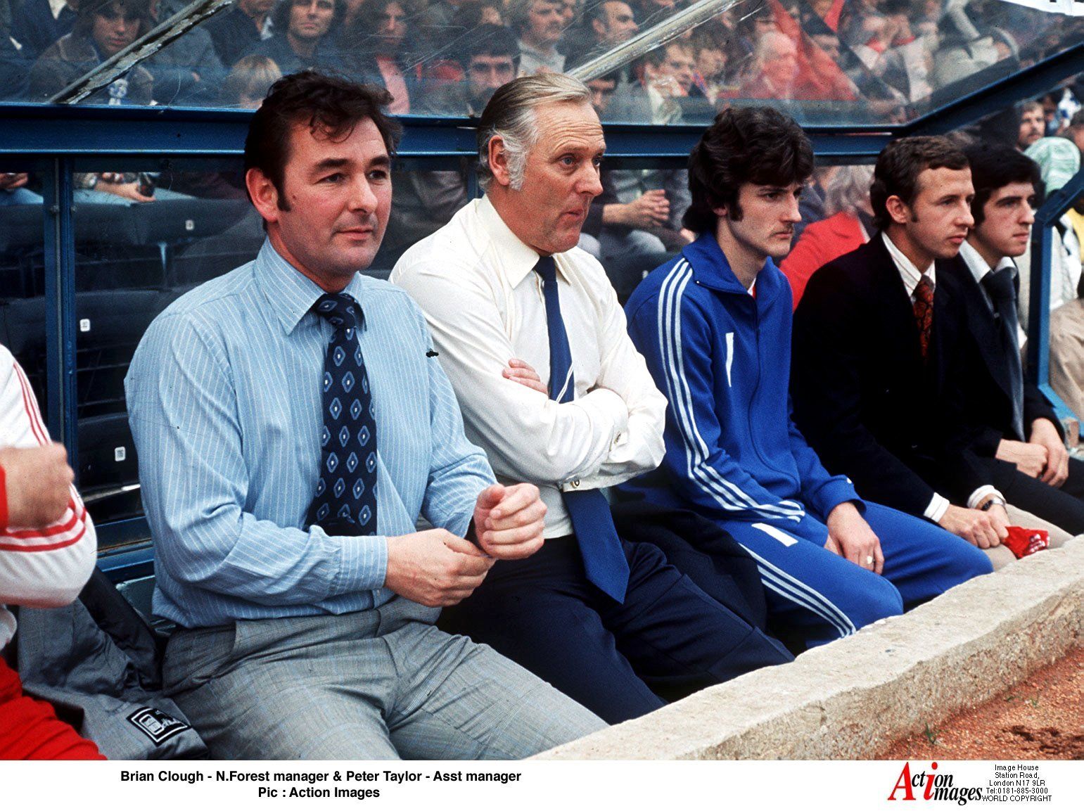 Brian Clough - N.Forest manager &amp; Peter Taylor - Asst manager 
Pic : Action Images  
Nottingham Forest