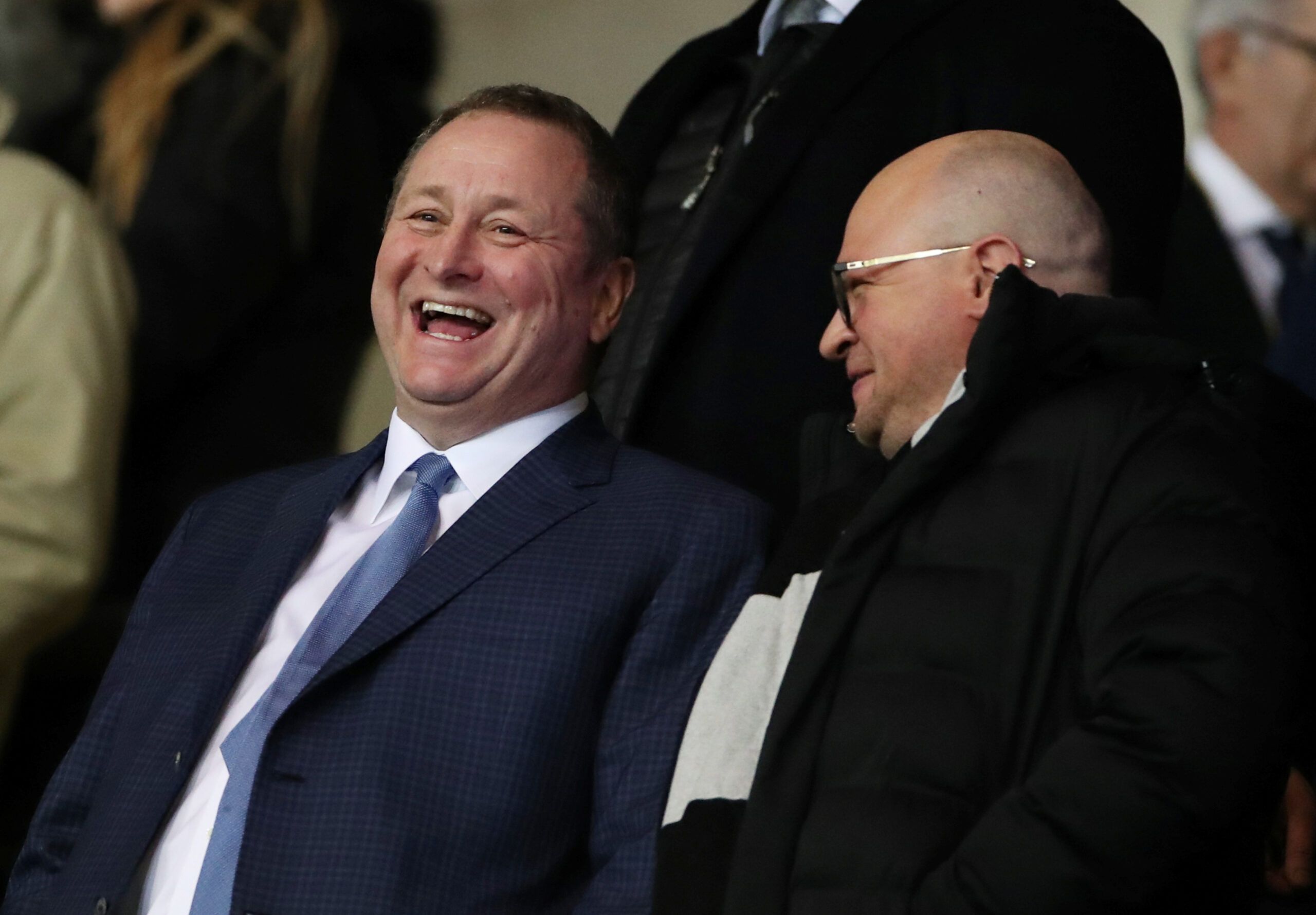 Soccer Football -  FA Cup Fourth Round Replay - Oxford United v Newcastle United  - Kassam Stadium, Oxford, Britain - February 4, 2020  Newcastle United owner Mike Ashley and managing director Lee Charnley in the stands before the match     REUTERS/David Klein