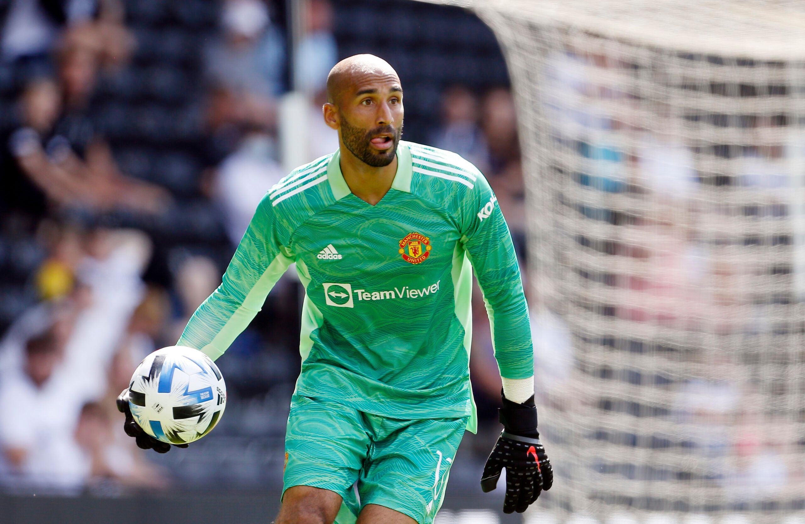 Soccer Football - Pre Season Friendly - Derby County v Manchester United - Pride Park, Derby, Britain - July 18, 2021 Manchester United's Lee Grant Action Images via Reuters/Craig Brough