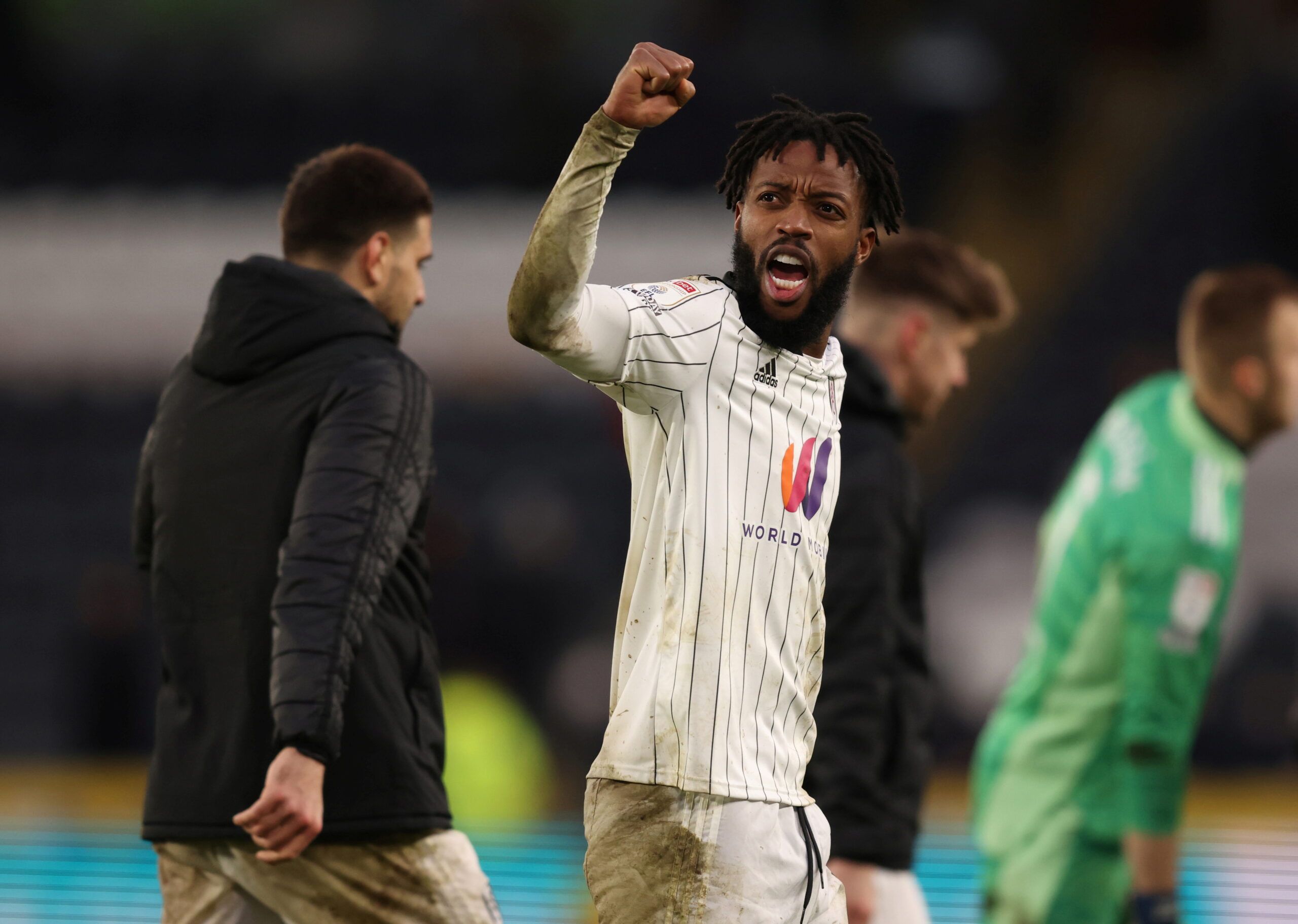 Soccer Football - Championship - Hull City v Fulham - KCOM Stadium, Hull, Britain - February 12, 2022 Fulham's Nathaniel Chalobah celebrates after the match    Action Images/John Clifton  EDITORIAL USE ONLY. No use with unauthorized audio, video, data, fixture lists, club/league logos or 