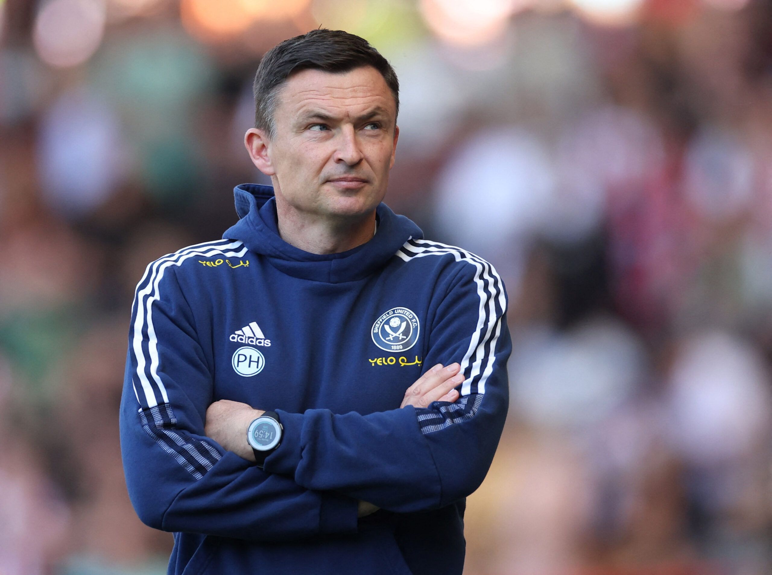 Soccer Football - Championship - Semi Final - First Leg - Sheffield United v Nottingham Forest - Bramall Lane, Sheffield, Britain - May 14, 2022 Sheffield United manager Paul Heckingbottom before the match Action Images via Reuters/Carl Recine EDITORIAL USE ONLY. No use with unauthorized audio, video, data, fixture lists, club/league logos or 'live' services. Online in-match use limited to 75 images, no video emulation. No use in betting, games or single club /league/player publications.  Please