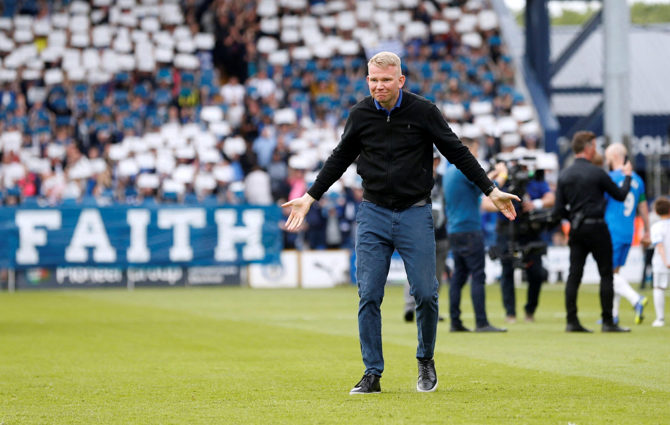 Soccer Football - National League - Stockport County v FC Halifax Town - Edgeley Park, Stockport, Britain - May 15, 2022 FC Halifax Town manager Pete Wild before the match Action Images/Ed Sykes