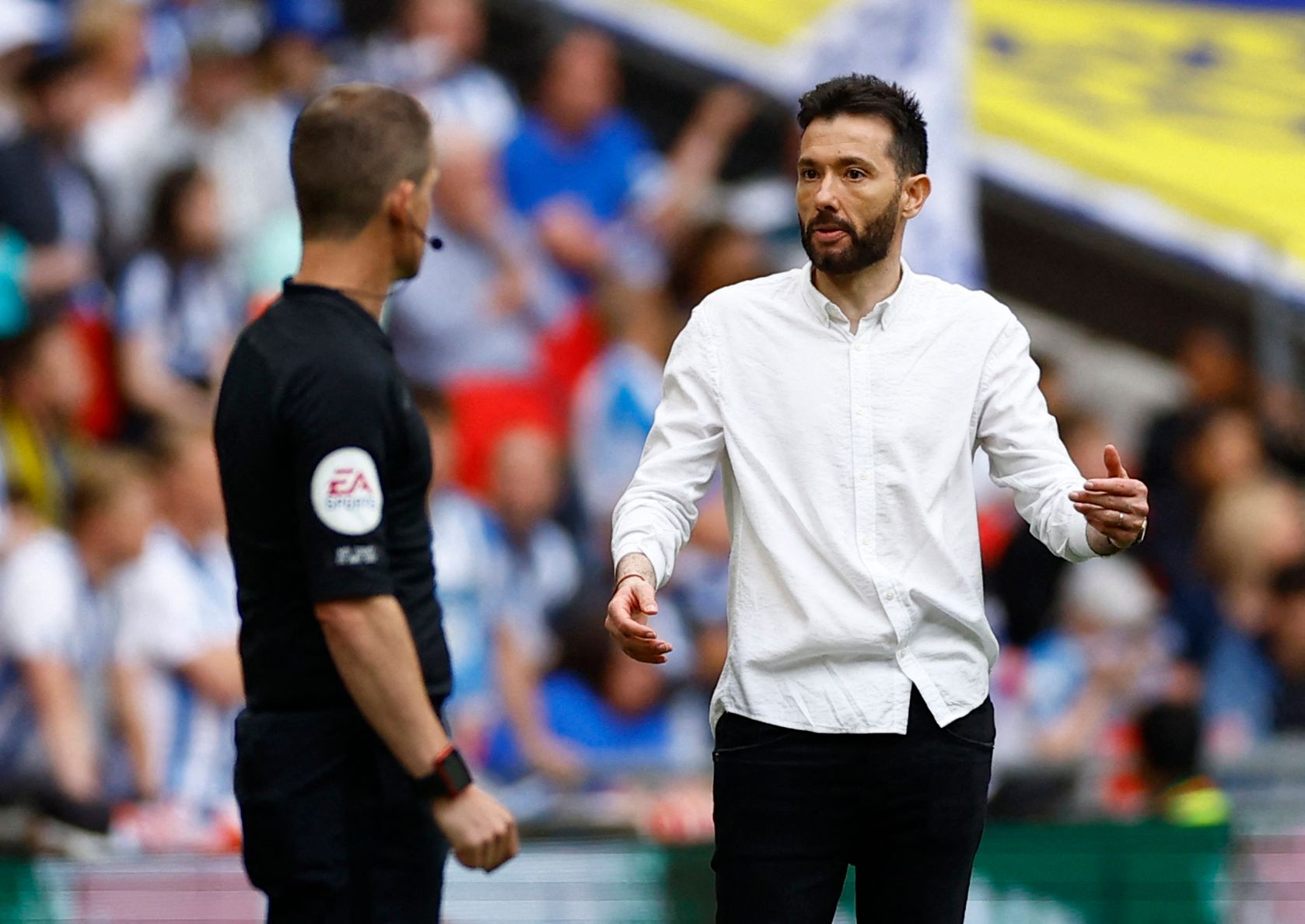 Soccer Football - Championship Play-Off Final - Huddersfield Town v Nottingham Forest - Wembley Stadium, London, Britain - May 29, 2022 Huddersfield Town manager Carlos Corberan Action Images via Reuters/Andrew Boyers