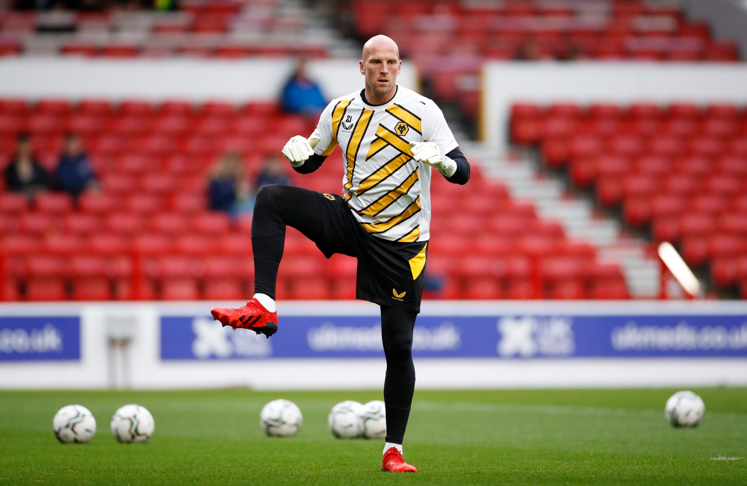Soccer - England - Carabao Cup Second Round - Nottingham Forest v Wolverhampton Wanderers - The City Ground, Nottingham, Britain - August 24, 2021 Wolverhampton Wanderers' John Ruddy during the warm up before the match Action Images via Reuters/Andrew Boyers