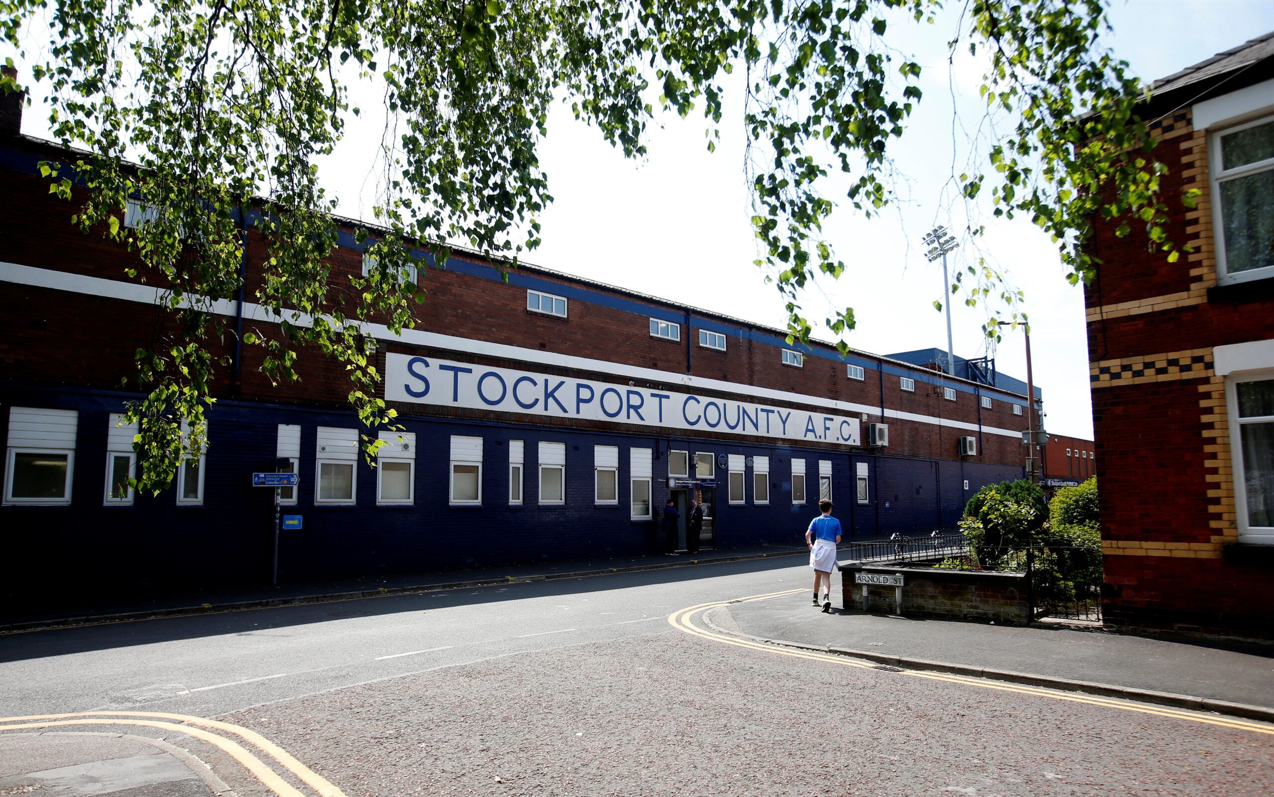 Soccer Football - National League - Stockport County v FC Halifax Town - Edgeley Park, Stockport, Britain - May 15, 2022 General view outside the stadium before the match Action Images/Ed Sykes