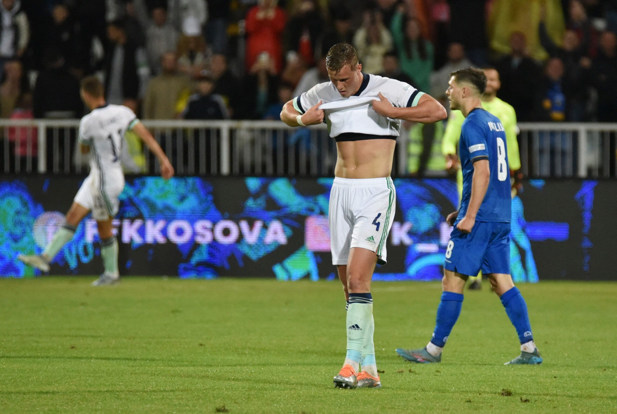 Soccer Football - UEFA Nations League - Group J - Kosovo v Northern Ireland - Stadiumi Fadil Vokrri, Pristina, Kosovo - June 9, 2022 Northern Ireland's Daniel Ballard looks dejected after the match REUTERS/Laura Hasani