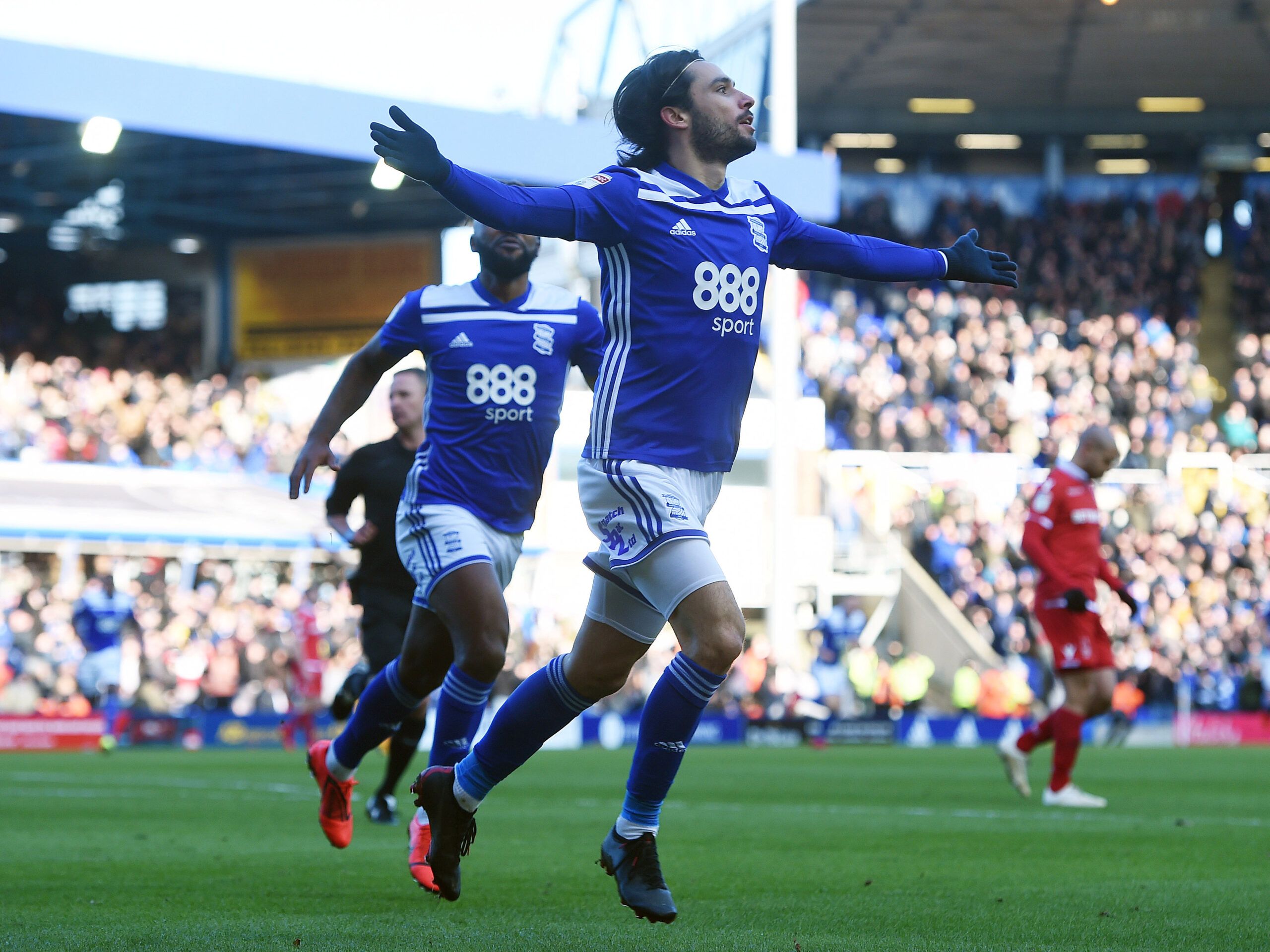Soccer Football - Championship - Birmingham City v Nottingham Forest - St Andrew's, Birmingham, Britain - February 2, 2019   Birmingham's Jota celebrates scoring their first goal    Action Images/Alan Walter    EDITORIAL USE ONLY. No use with unauthorized audio, video, data, fixture lists, club/league logos or 