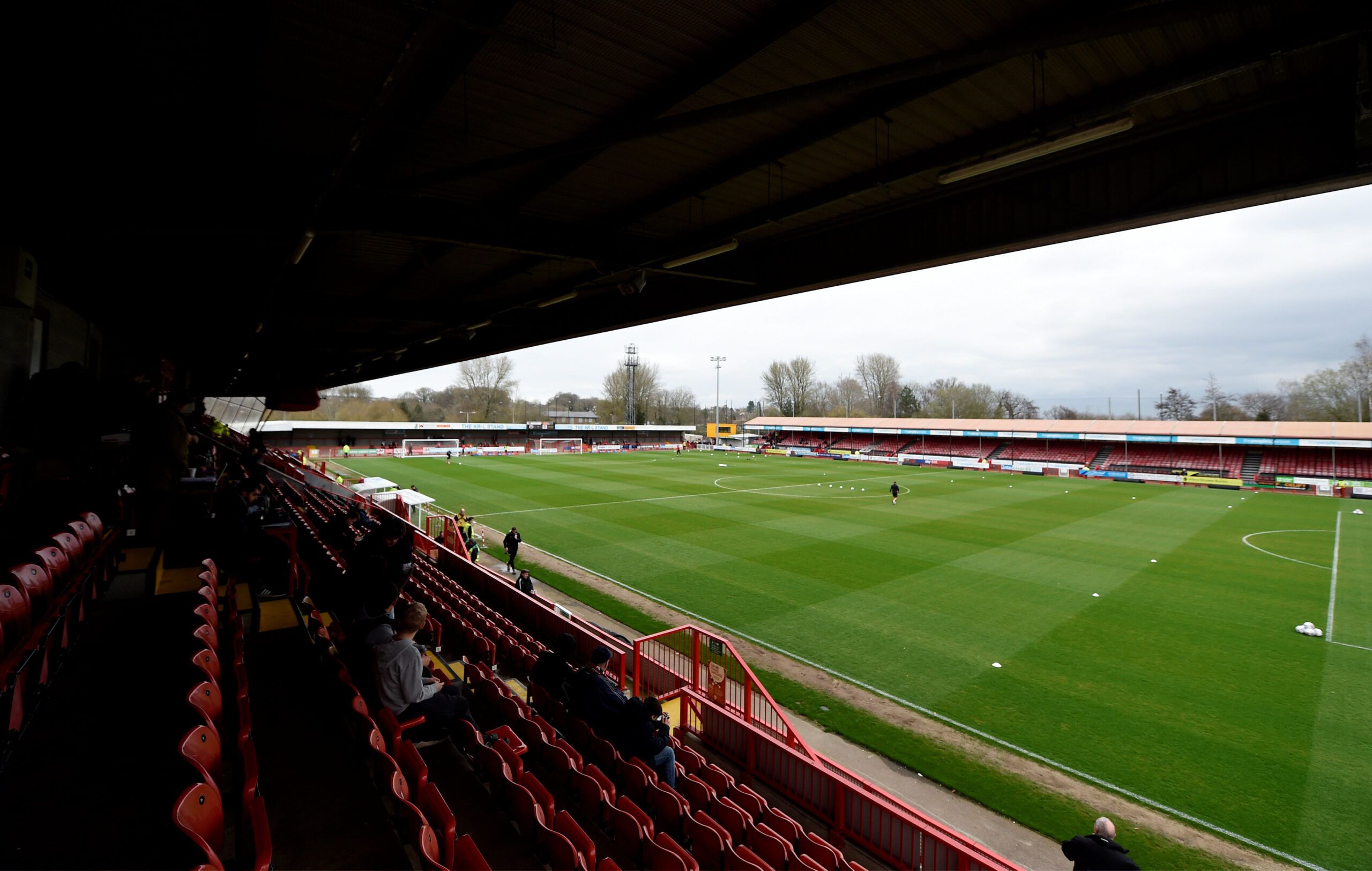Soccer Football - League Two - Crawley Town v Lincoln City - Broadfield Stadium, Crawley, Britain - March 23, 2019  General view inside the stadium before the match  Action Images/Adam Holt  EDITORIAL USE ONLY. No use with unauthorized audio, video, data, fixture lists, club/league logos or 