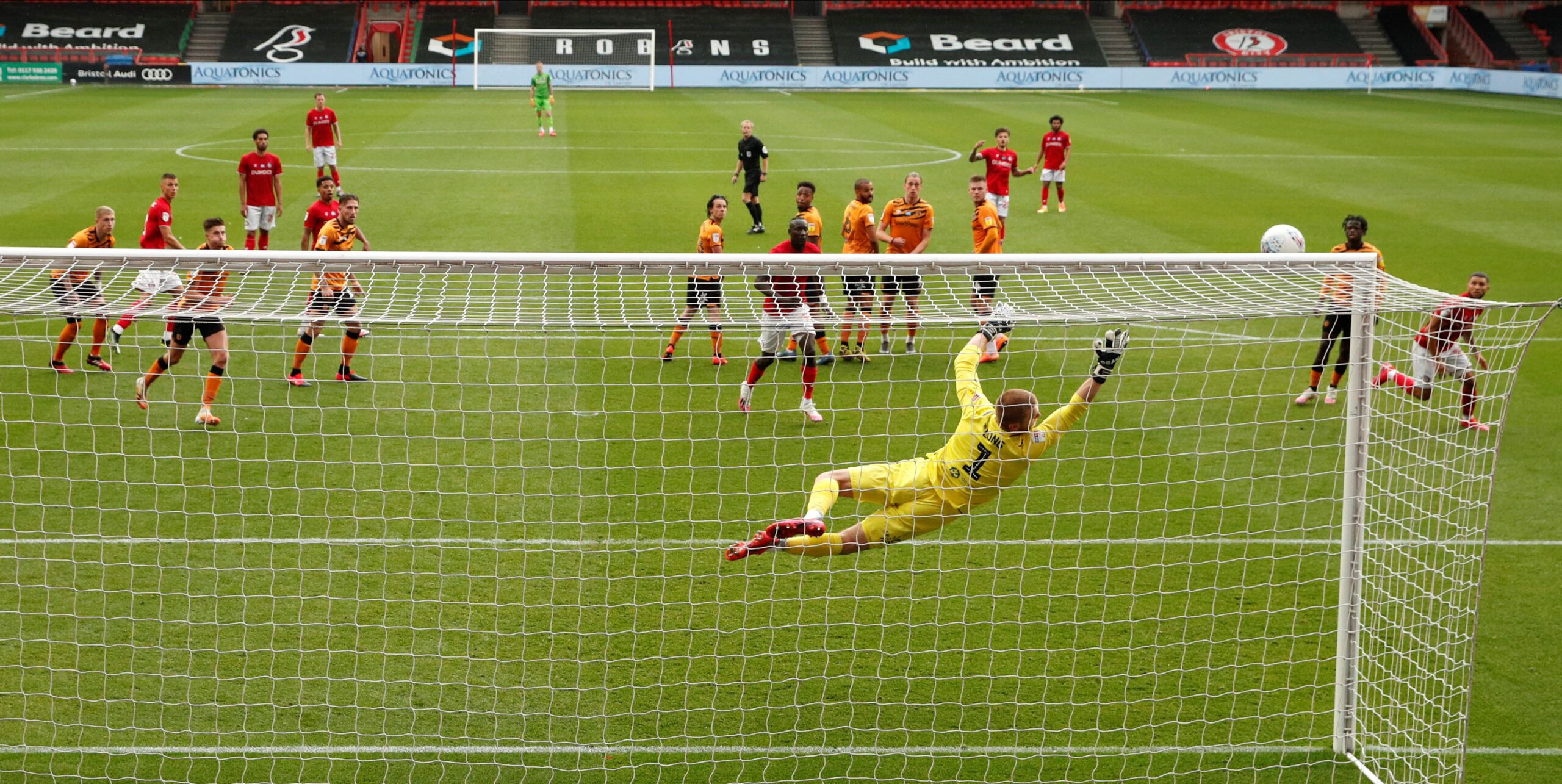 Soccer Football - Championship - Bristol City v Hull City - Ashton Gate Stadium, Bristol, Britain - July 8, 2020  Bristol City's Jamie Paterson scores their second goal, as play resumes behind closed doors following the outbreak of the coronavirus disease (COVID-19)  Action Images/John Sibley  EDITORIAL USE ONLY. No use with unauthorized audio, video, data, fixture lists, club/league logos or 