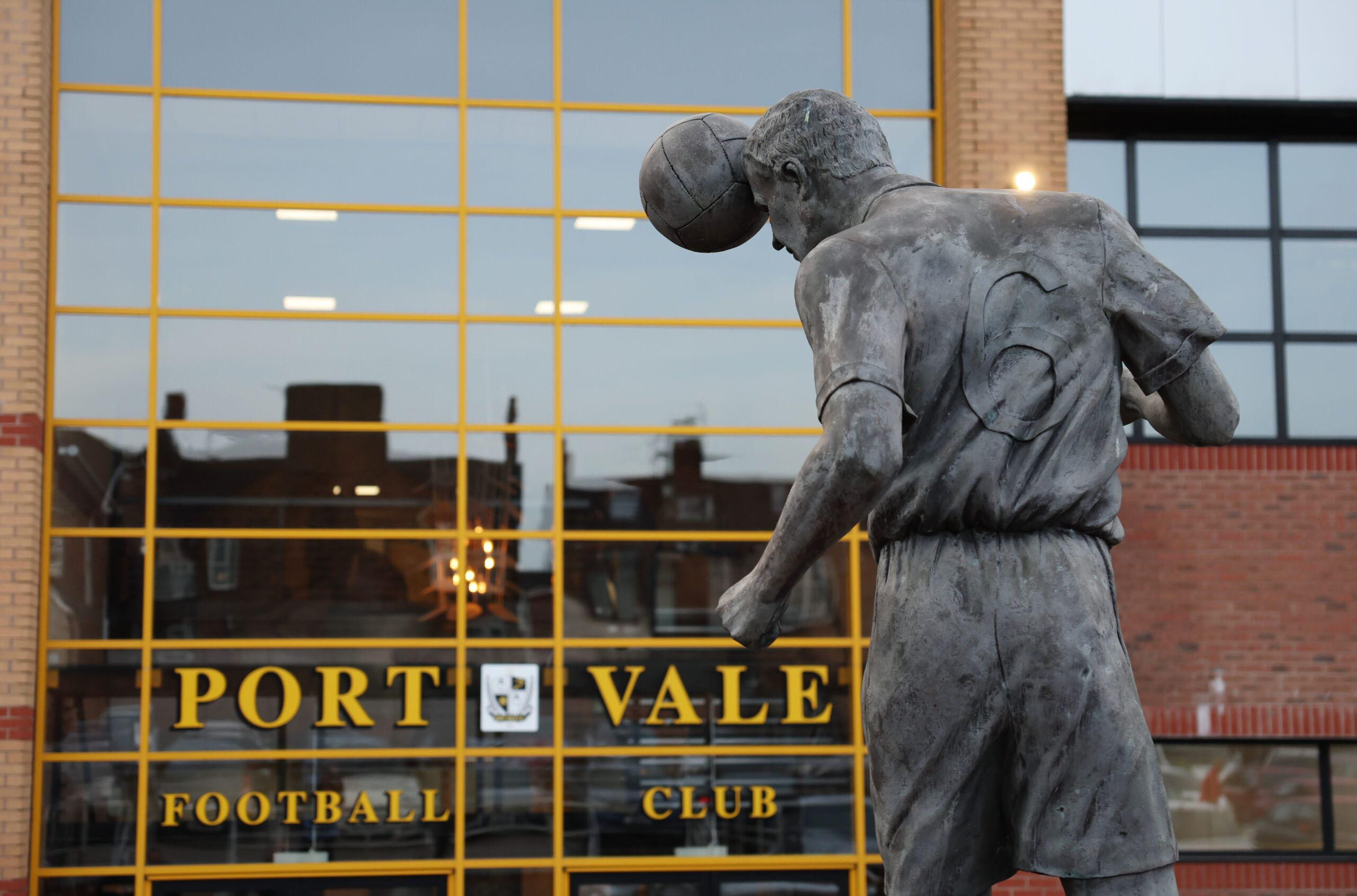 Soccer Football - FA Cup Third Round - Port Vale v Brentford - Vale Park, Stoke-on-Trent, Britain - January 8, 2022  General view of the Roy Sproson statue outside the stadium before the match REUTERS/Ian Walton